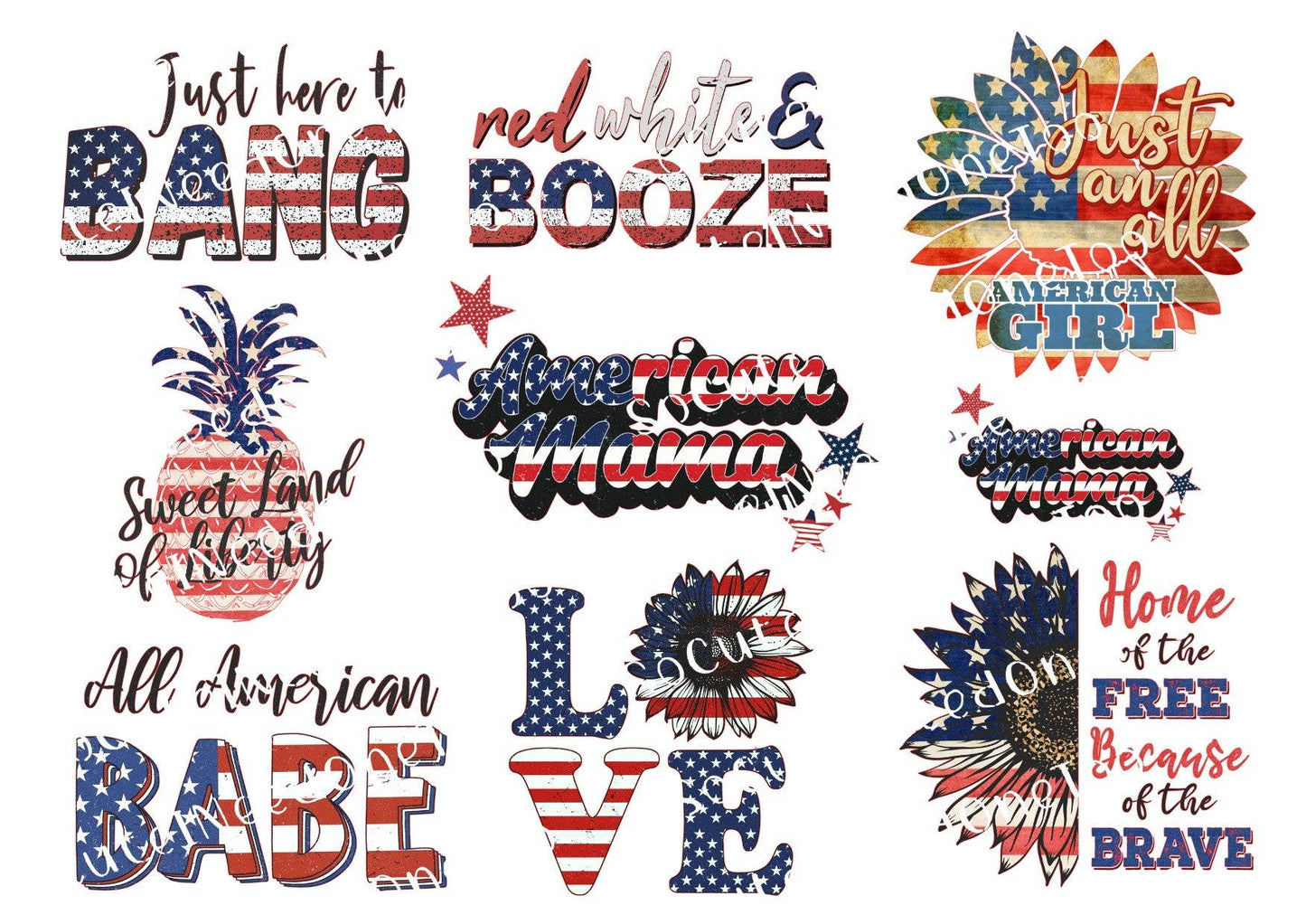 4th of July America #1 Waterslide Decals - SoCuteINeedOneToo
