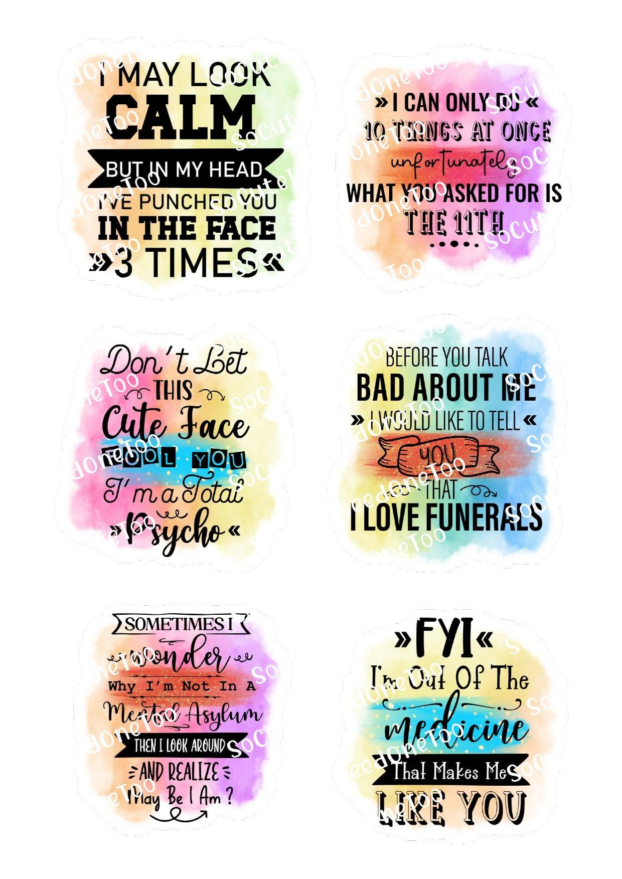 Adult Jokes #4 & #5 Waterslide Decals - SoCuteINeedOneToo