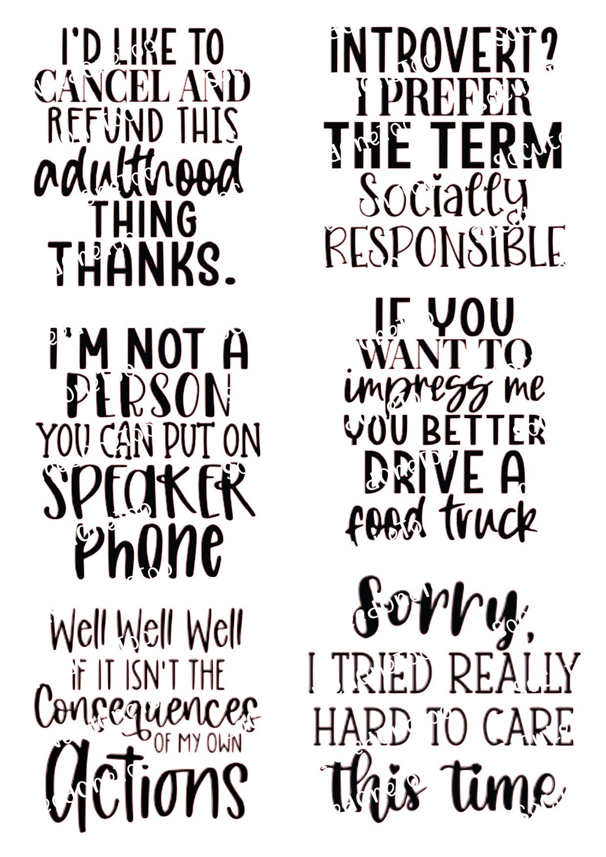 Adult Sayings - I'd Like to Cancel Waterslide Decals - SoCuteINeedOneToo