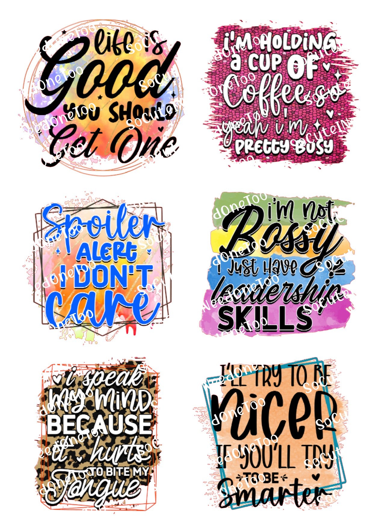 Adult Sayings - Life is Good Waterslide Decals - SoCuteINeedOneToo