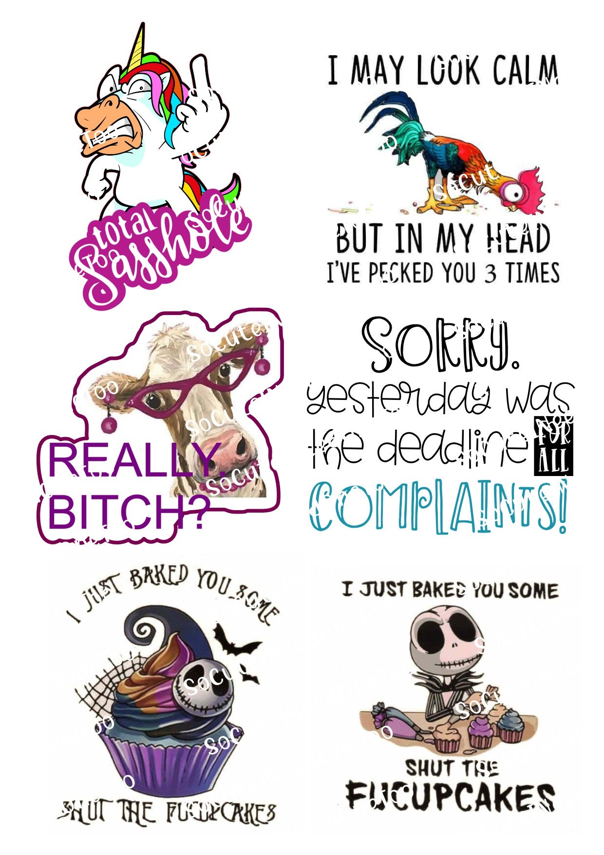 Adult Sayings #4 Decals - SoCuteINeedOneToo