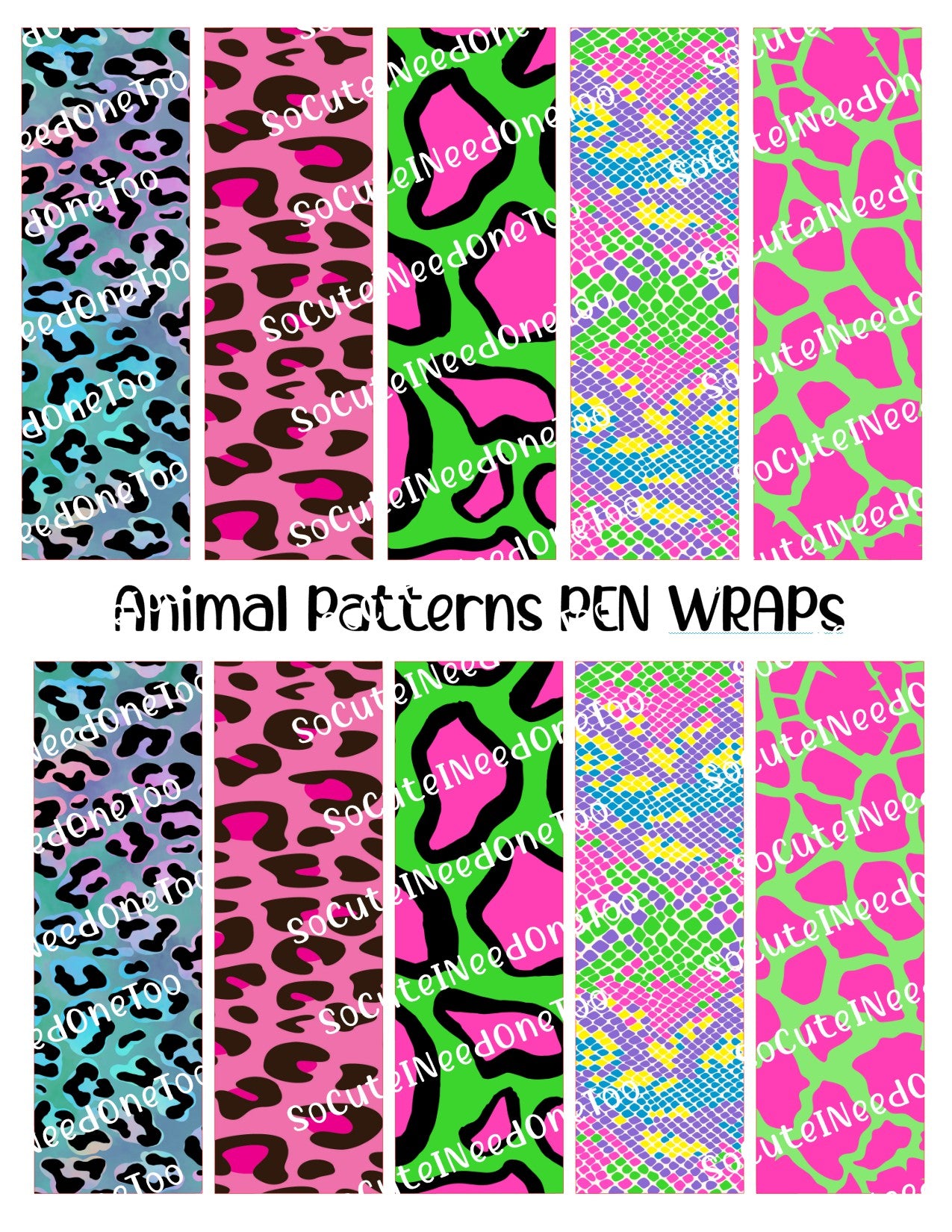 Animal Patterns Pen Wraps - SoCuteINeedOneToo