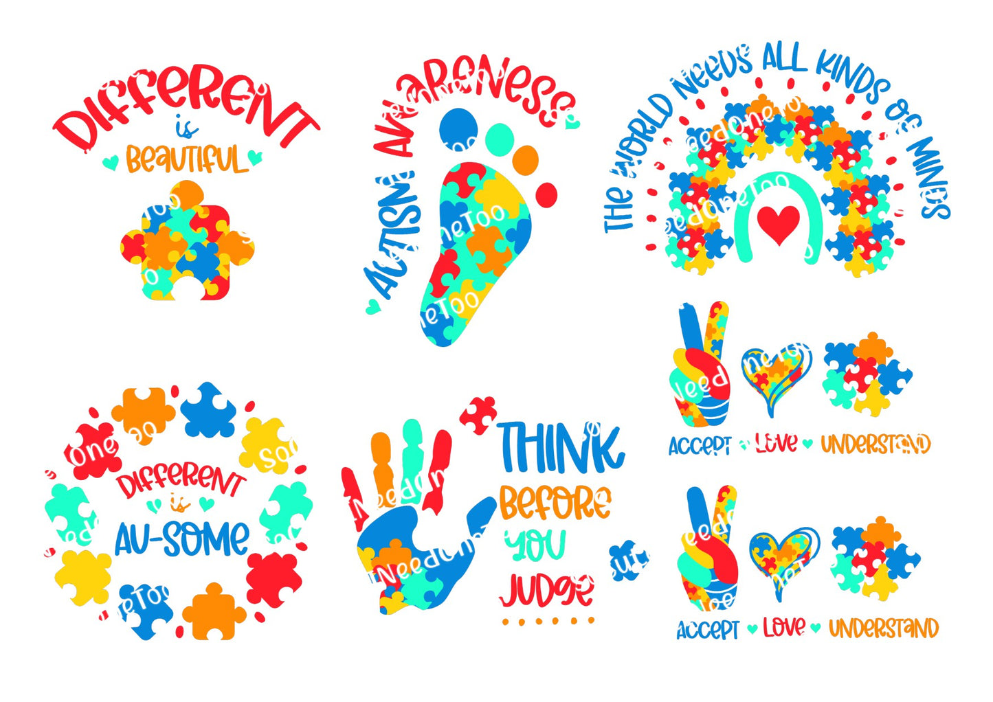 Autism - Different Is Beautiful Waterslide Decals - SoCuteINeedOneToo