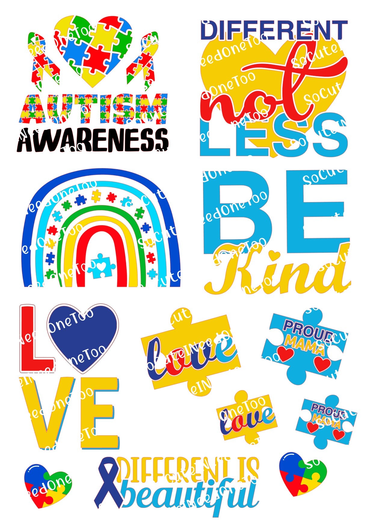 Autism Awareness #3 Waterslide Decals - SoCuteINeedOneToo