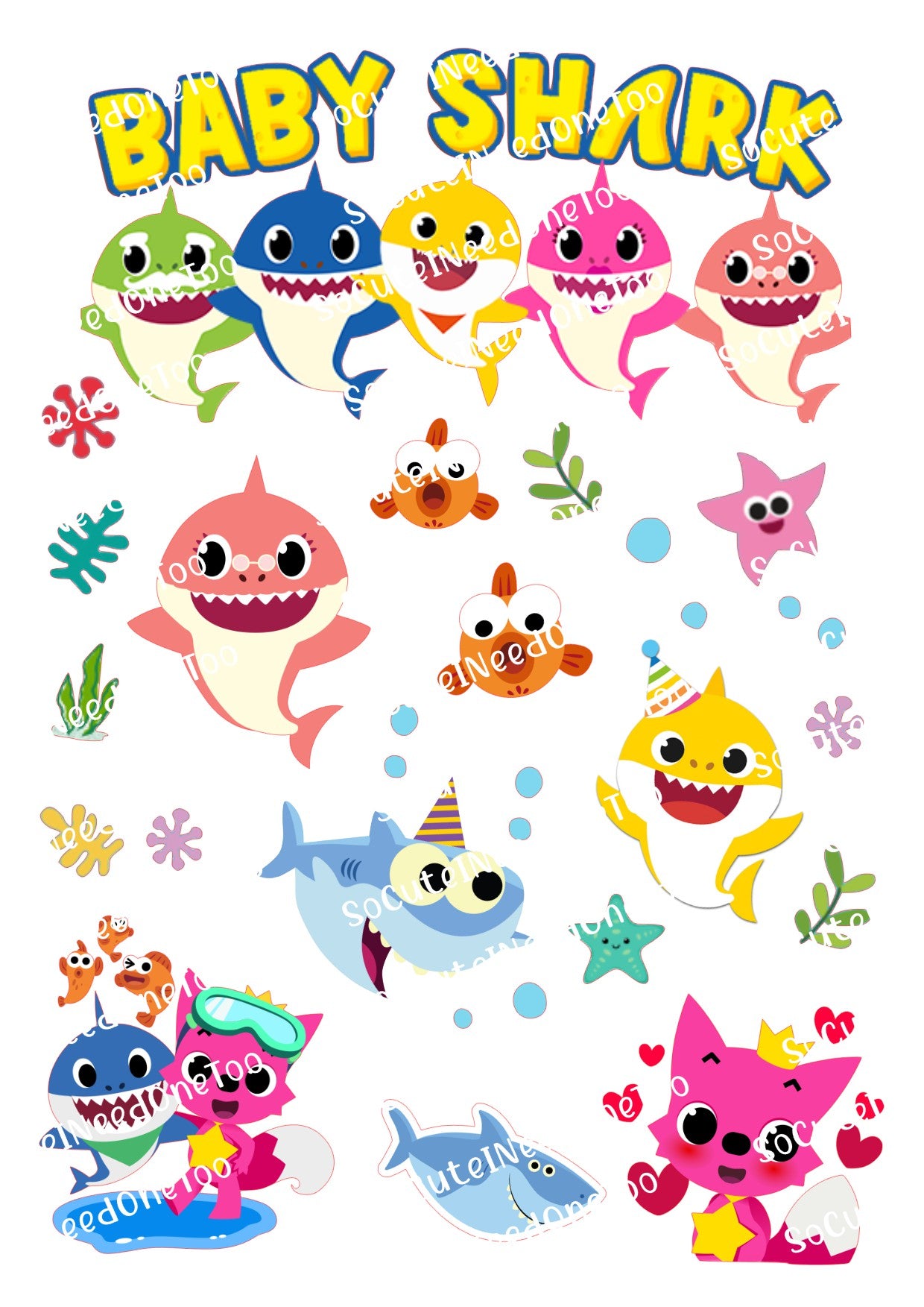 Baby Shark #3 Waterslide Decals - SoCuteINeedOneToo