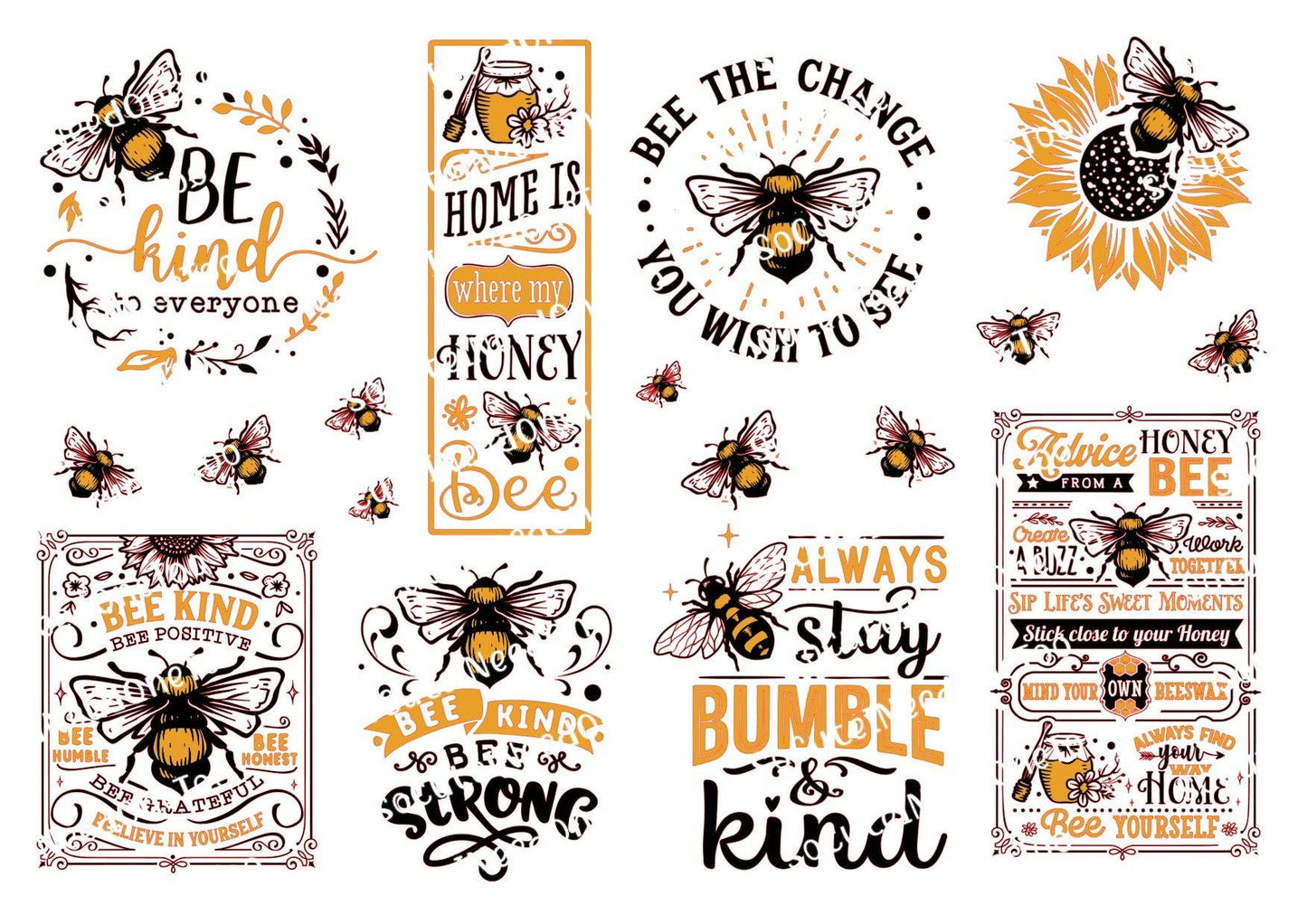 Bee #1 Waterslide Decals - SoCuteINeedOneToo