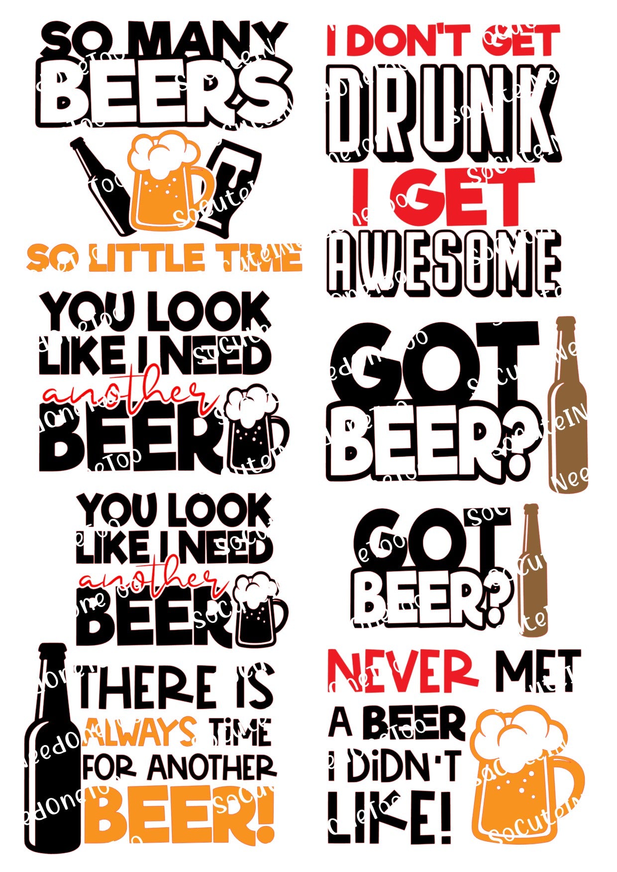 Beer #1 Waterslide Decals - SoCuteINeedOneToo
