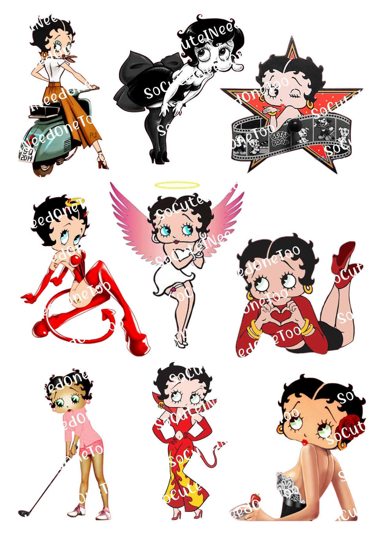 Betty Boop #5 Waterslide Decals