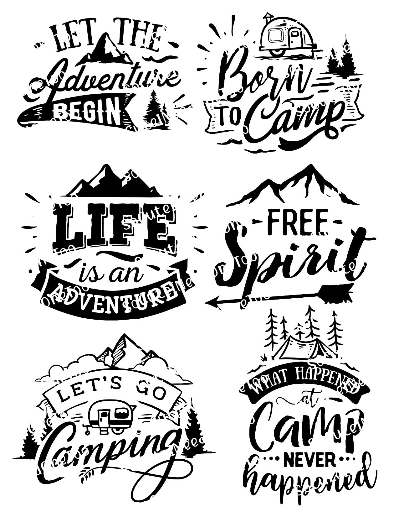 Camping #2 Waterslide Decals - SoCuteINeedOneToo