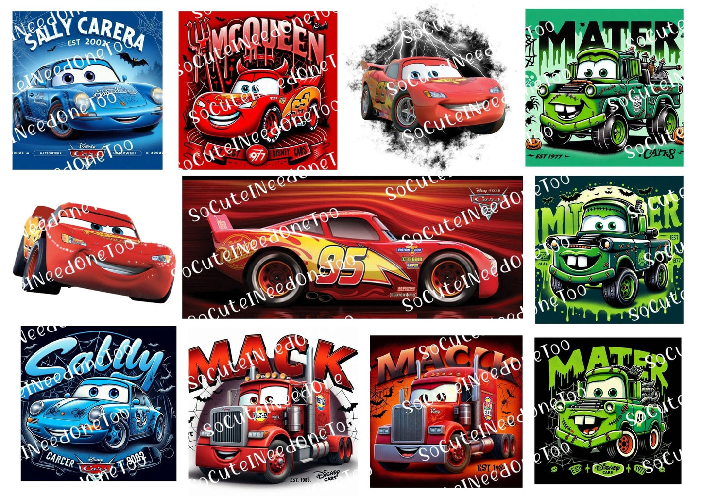 Cars #6 & #7 Waterslide Decals - SoCuteINeedOneToo