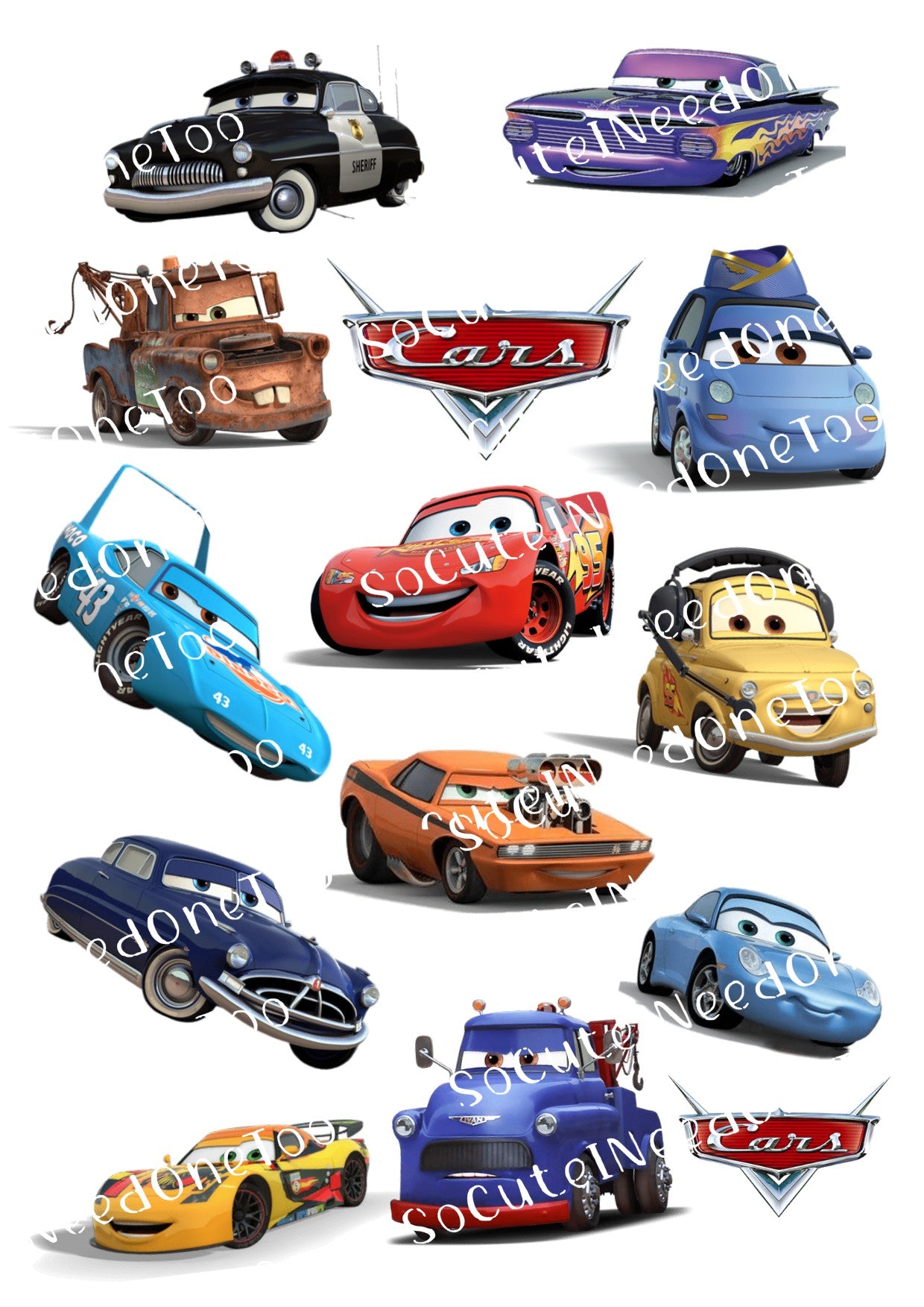 CARS Waterslide Decals - SoCuteINeedOneToo