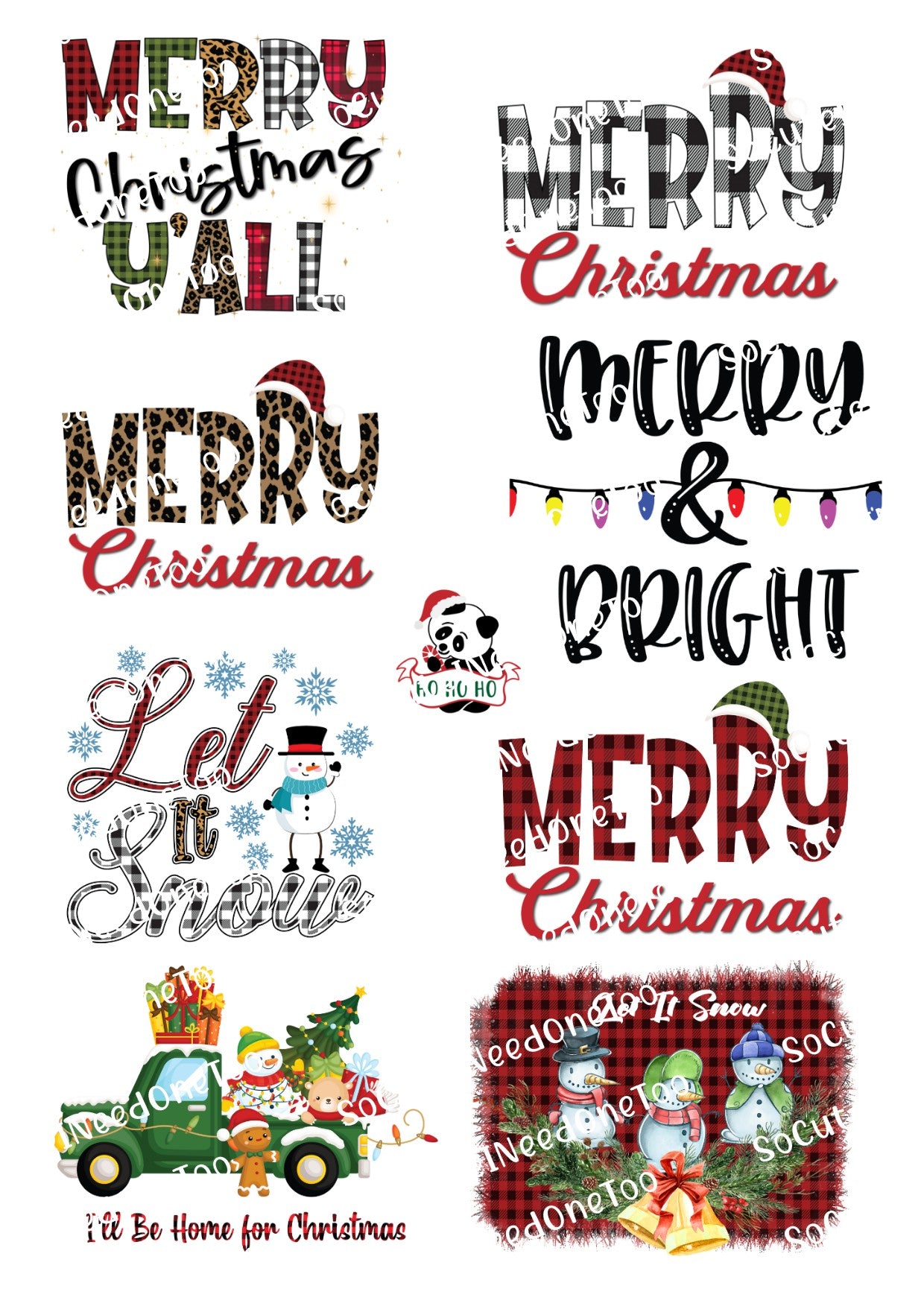 Christmas Merry Christmas Ya Waterslide Decals - SoCuteINeedOneToo