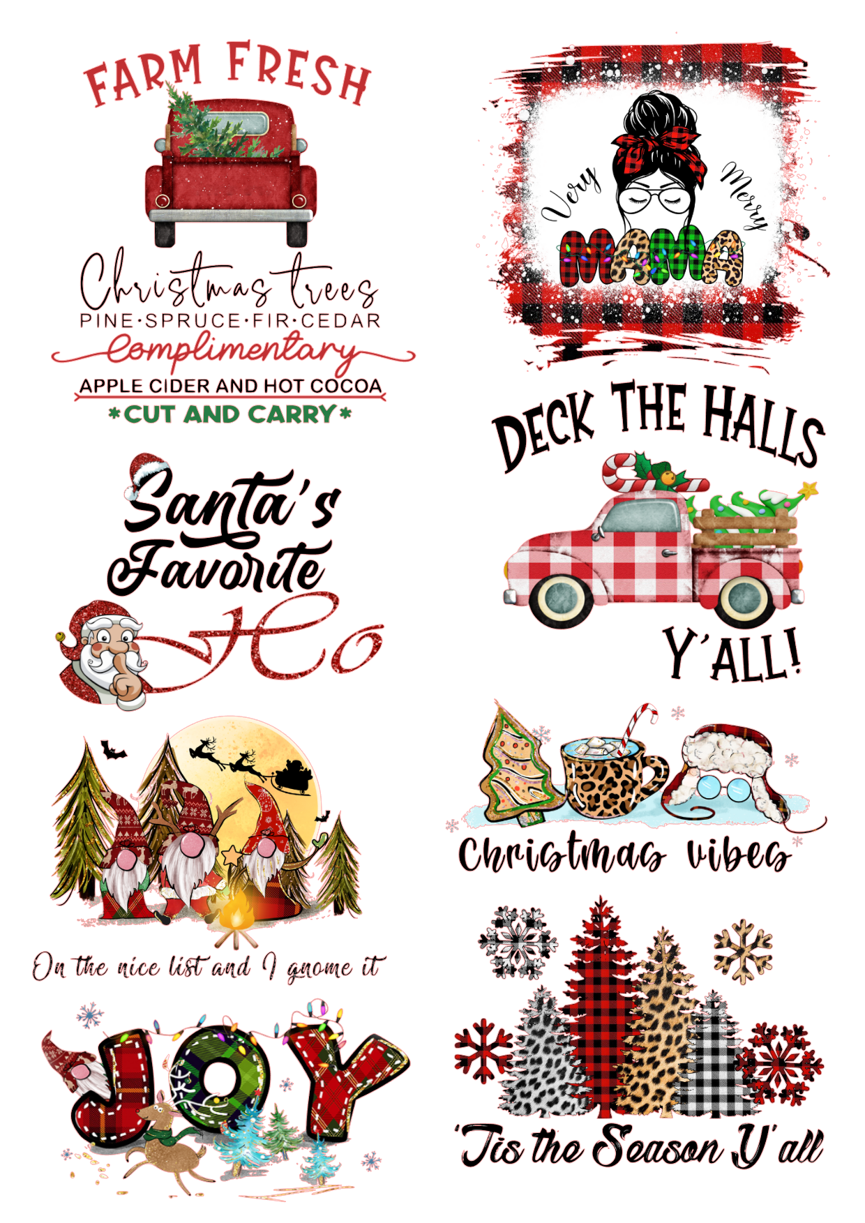 Farm Fresh Christmas Truck Waterslide Decals - SoCuteINeedOneToo