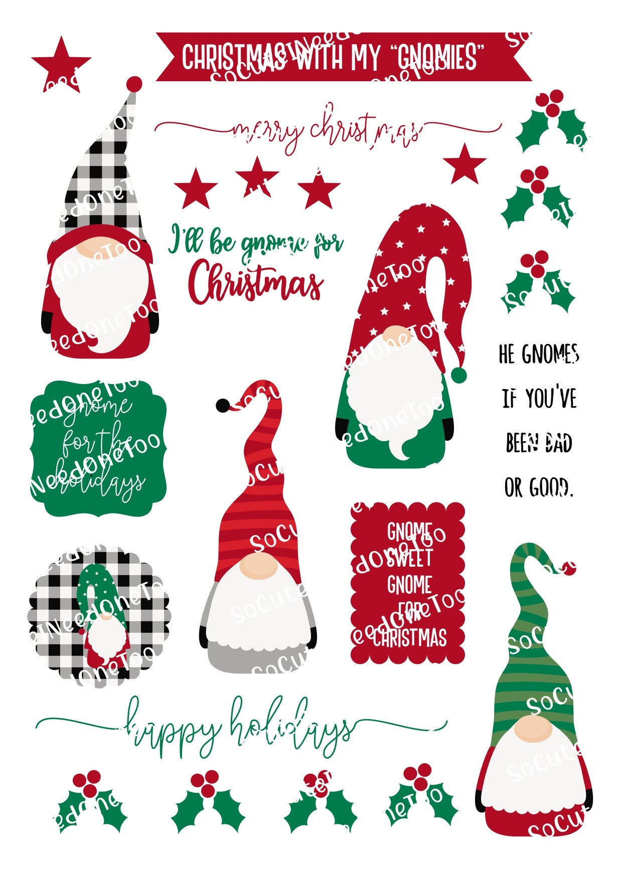 Christmas #1 Waterslide Decals - SoCuteINeedOneToo
