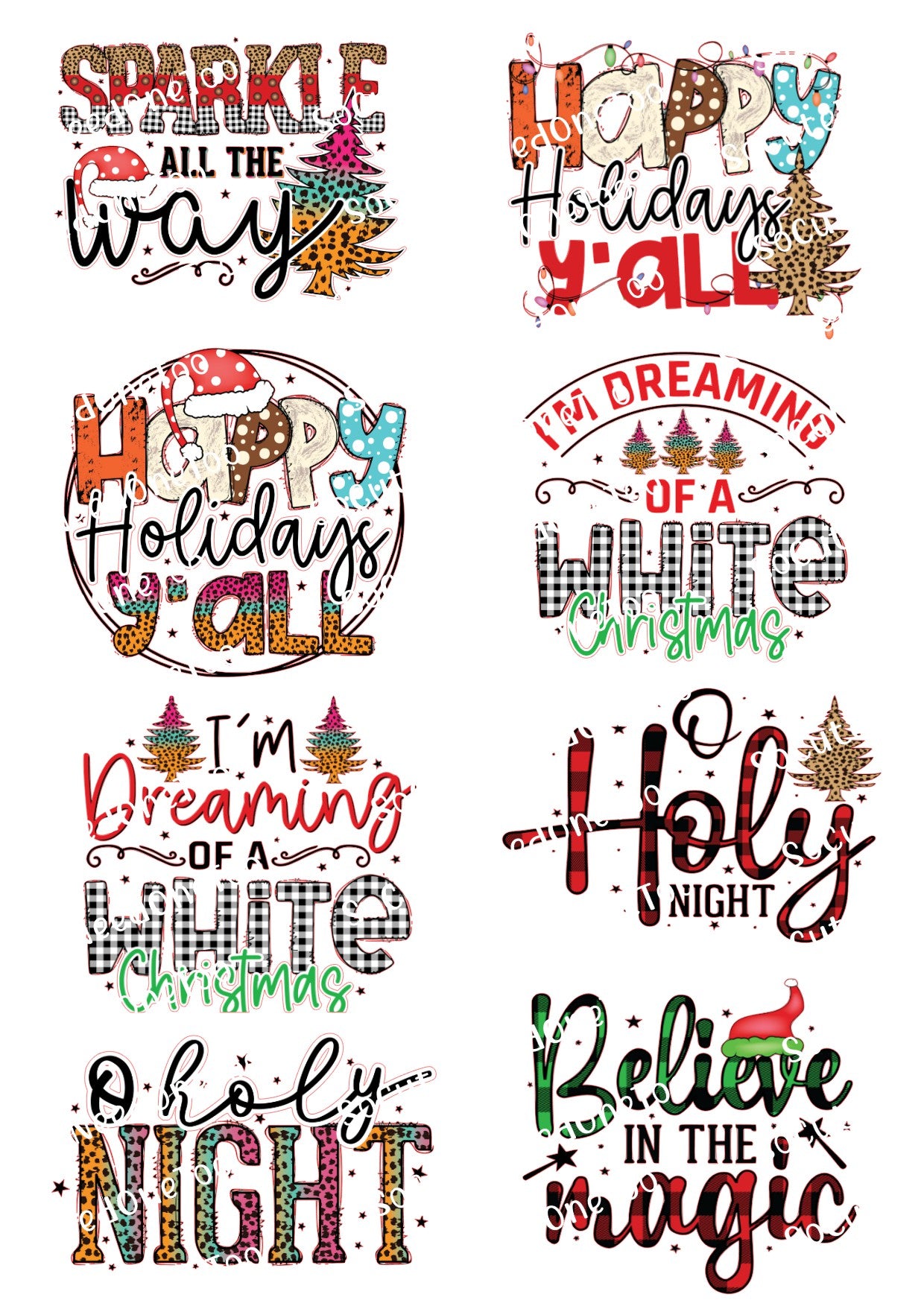 Christmas #5 Waterslide Decals - SoCuteINeedOneToo