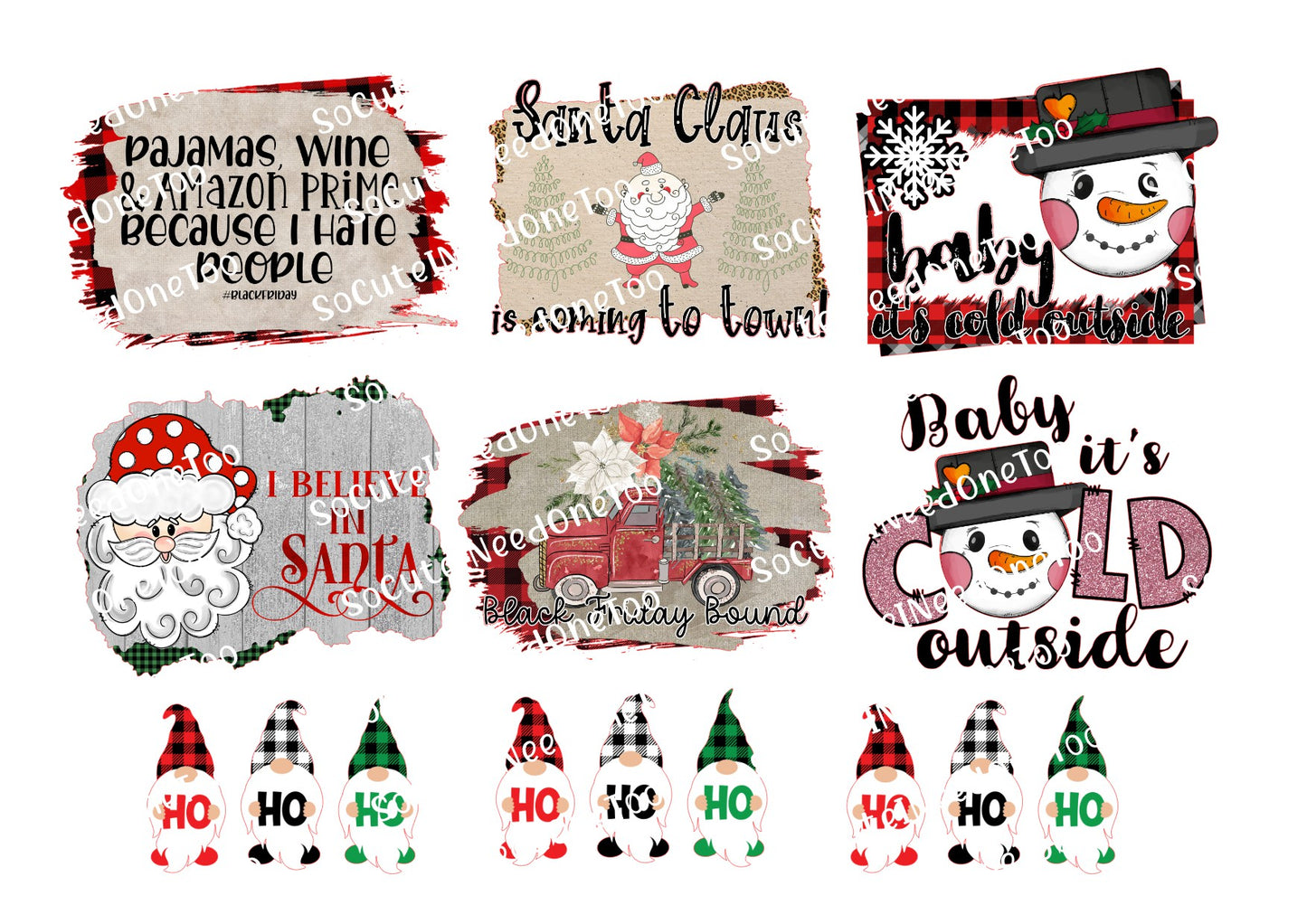 Christmas #8 Waterslide Decals - SoCuteINeedOneToo