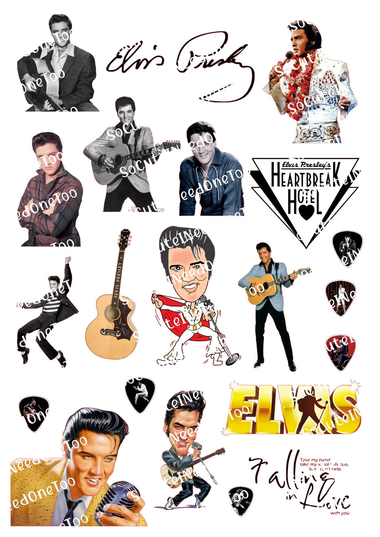 Elvis Presley Waterslide Decals - The King of Rock & Roll Designs for Tumblers