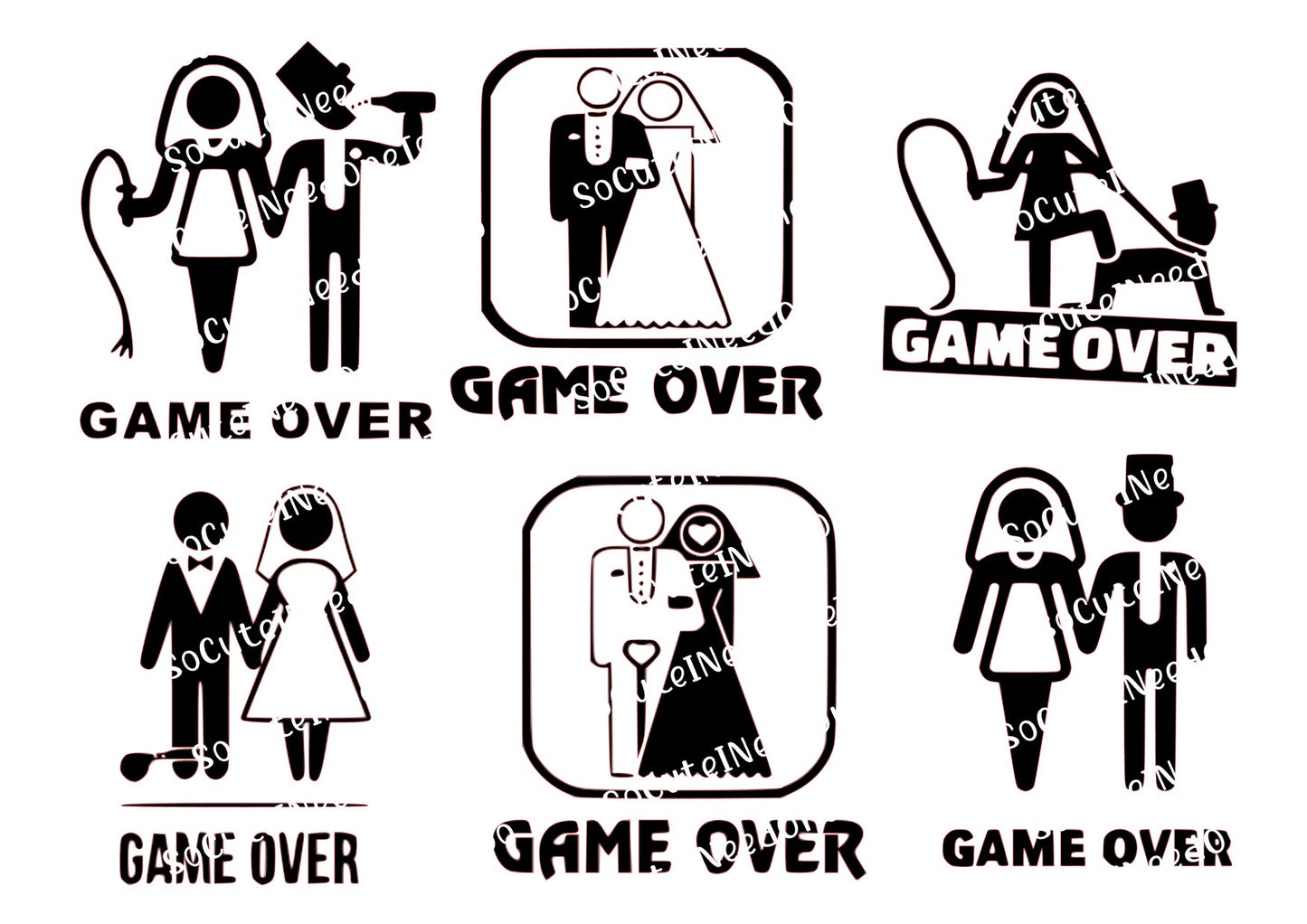 GAME OVER en papel para tobogán acuático transparente/blanco listo para usar