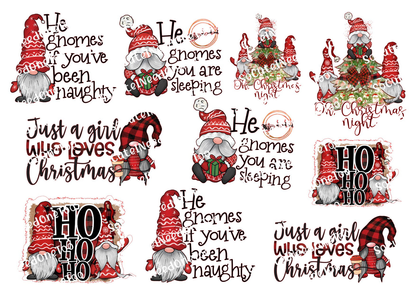 Gnome For The Holidays Waterslide Decals - SoCuteINeedOneToo