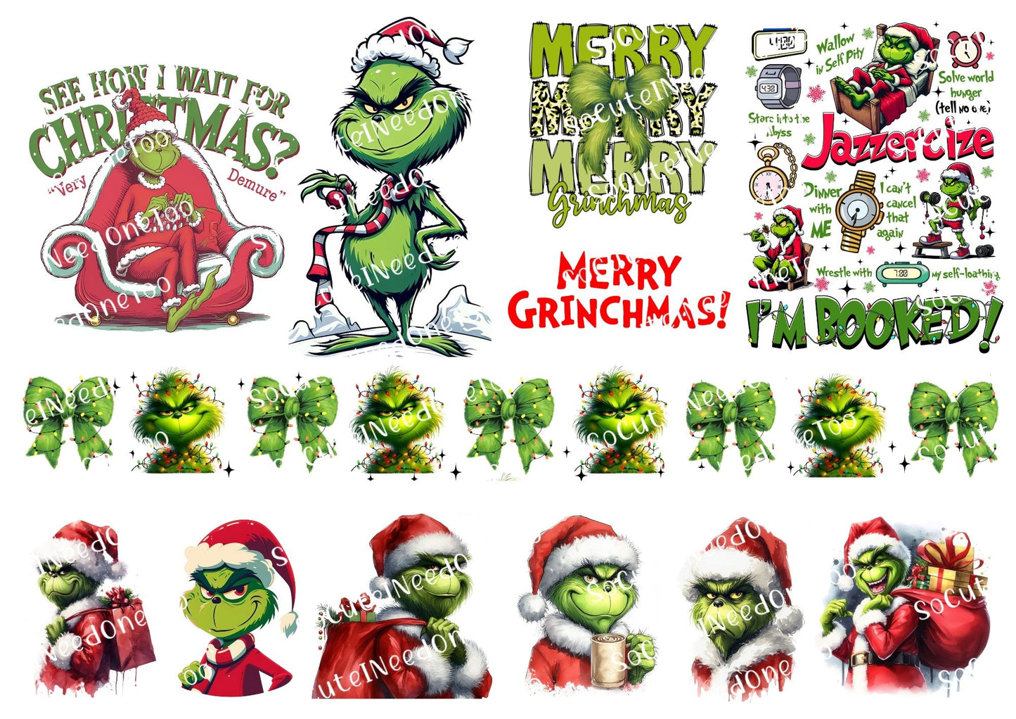 Grinch Collection Waterslide Decals - 46 Full Sheets - SoCuteINeedOneToo