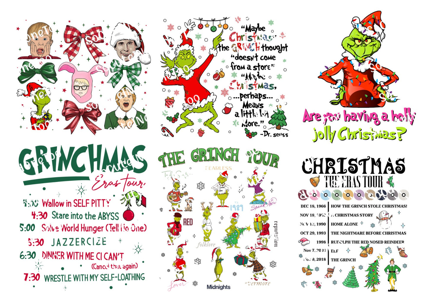 Grinch Collection Waterslide Decals - 46 Full Sheets - SoCuteINeedOneToo