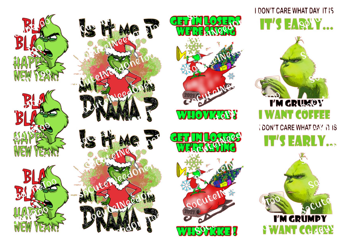 Calcomanías para toboganes acuáticos de Grinch H