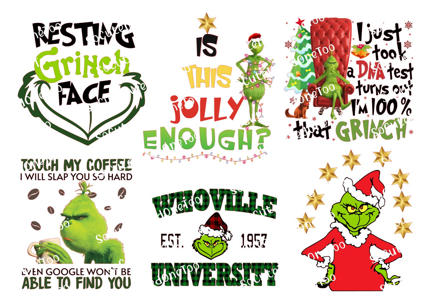 Calcomanías para toboganes acuáticos de Grinch M