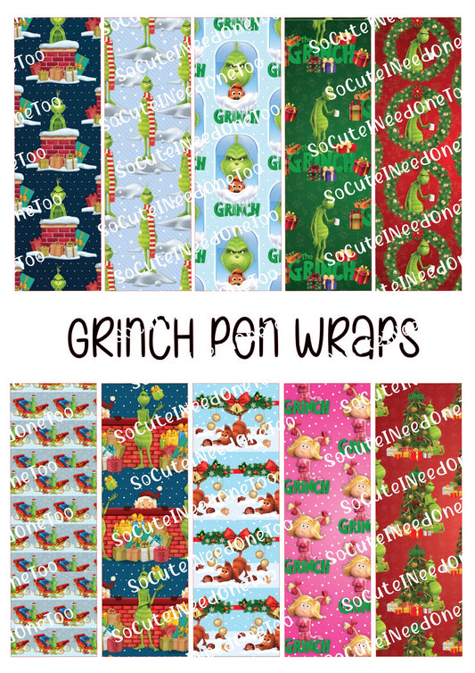 Grinch PEN Wraps Waterslide Decals - SoCuteINeedOneToo