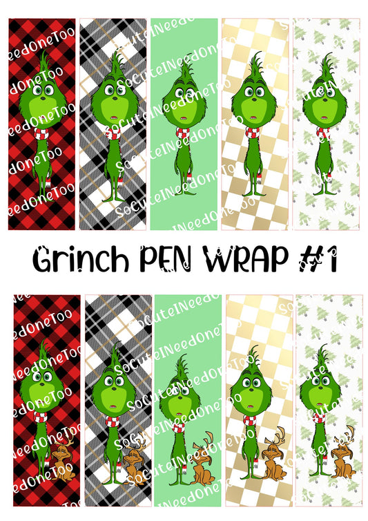 Grinch Pens Wraps #1 Decals - SoCuteINeedOneToo