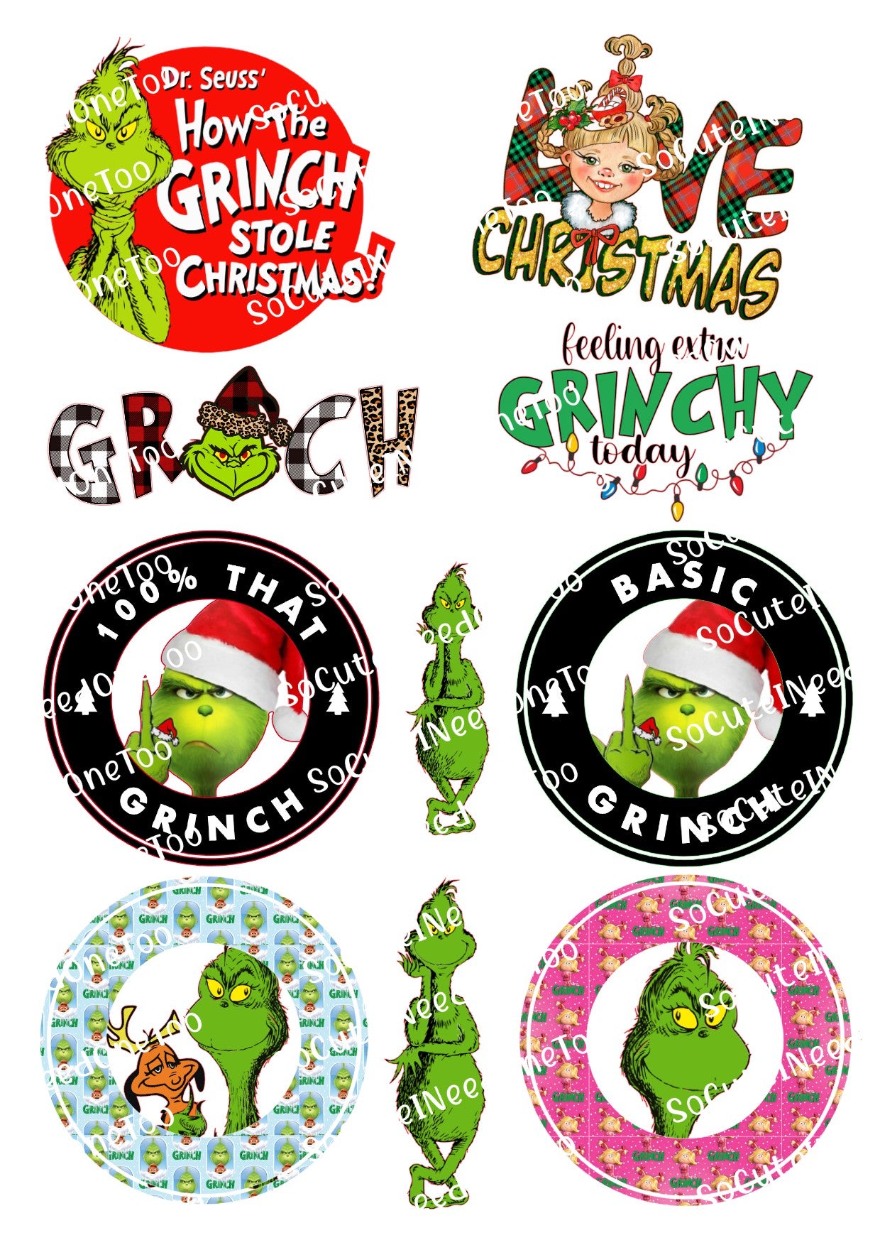 Grinch U Waterslide Decals - SoCuteINeedOneToo
