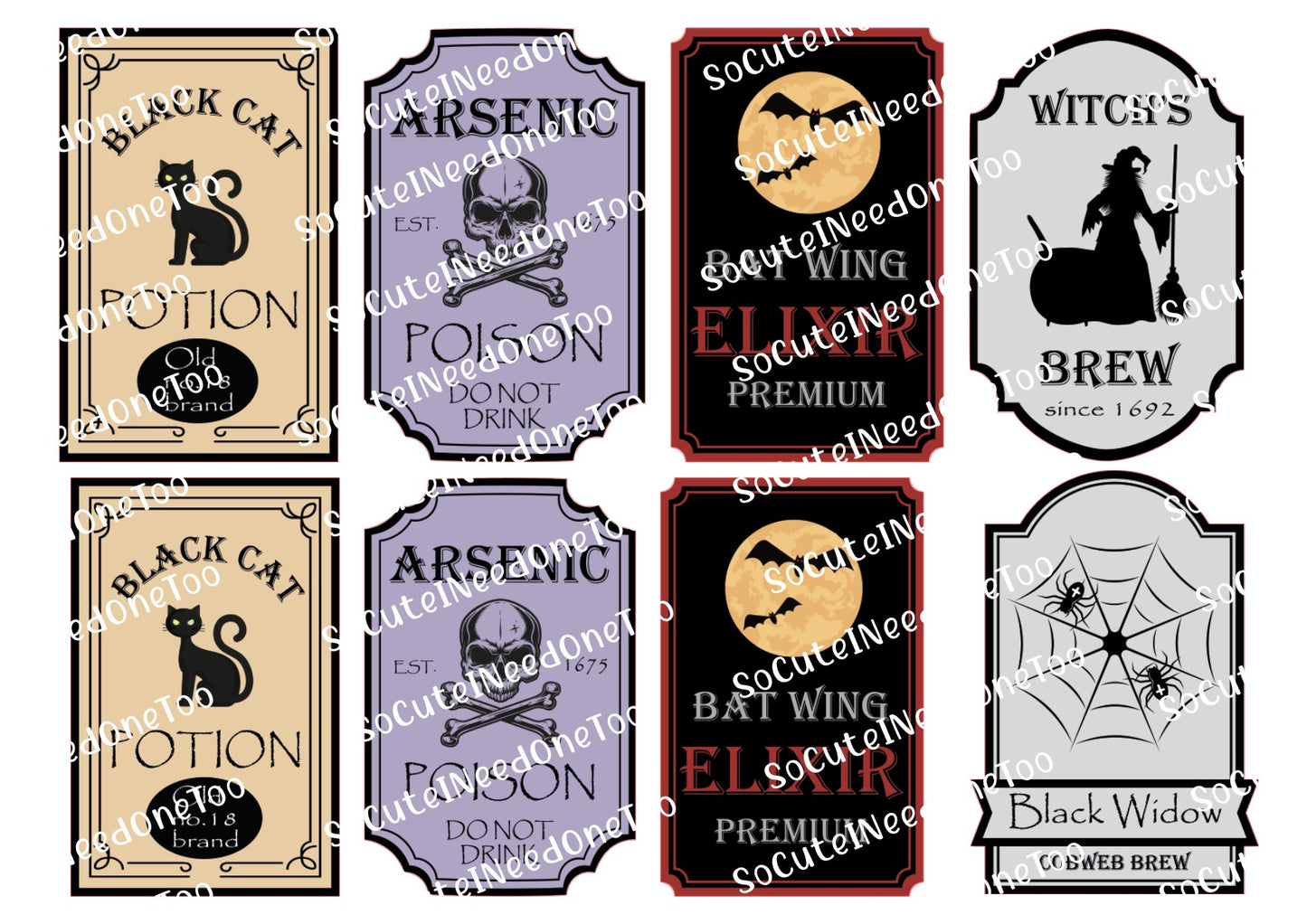 Halloween Waterslide Decals - Claw Nails or Labels