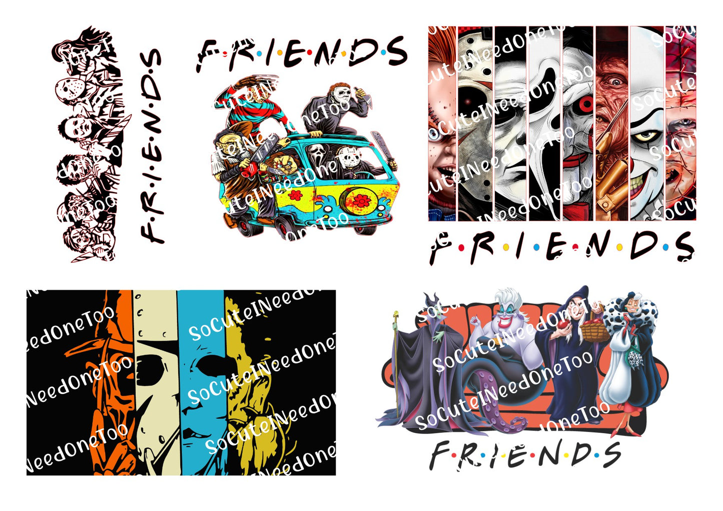 Horror - Friends #3 - en papel transparente/blanco para tobogán acuático, listo para usar