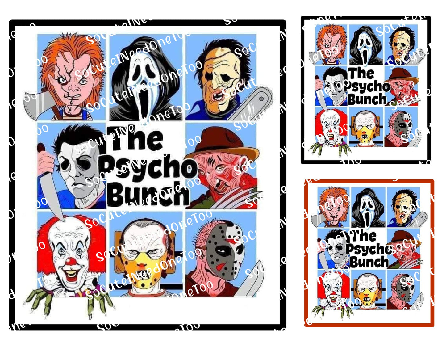 Horror - Psycho Bunch en papel de acuarela transparente/blanco listo para usar
