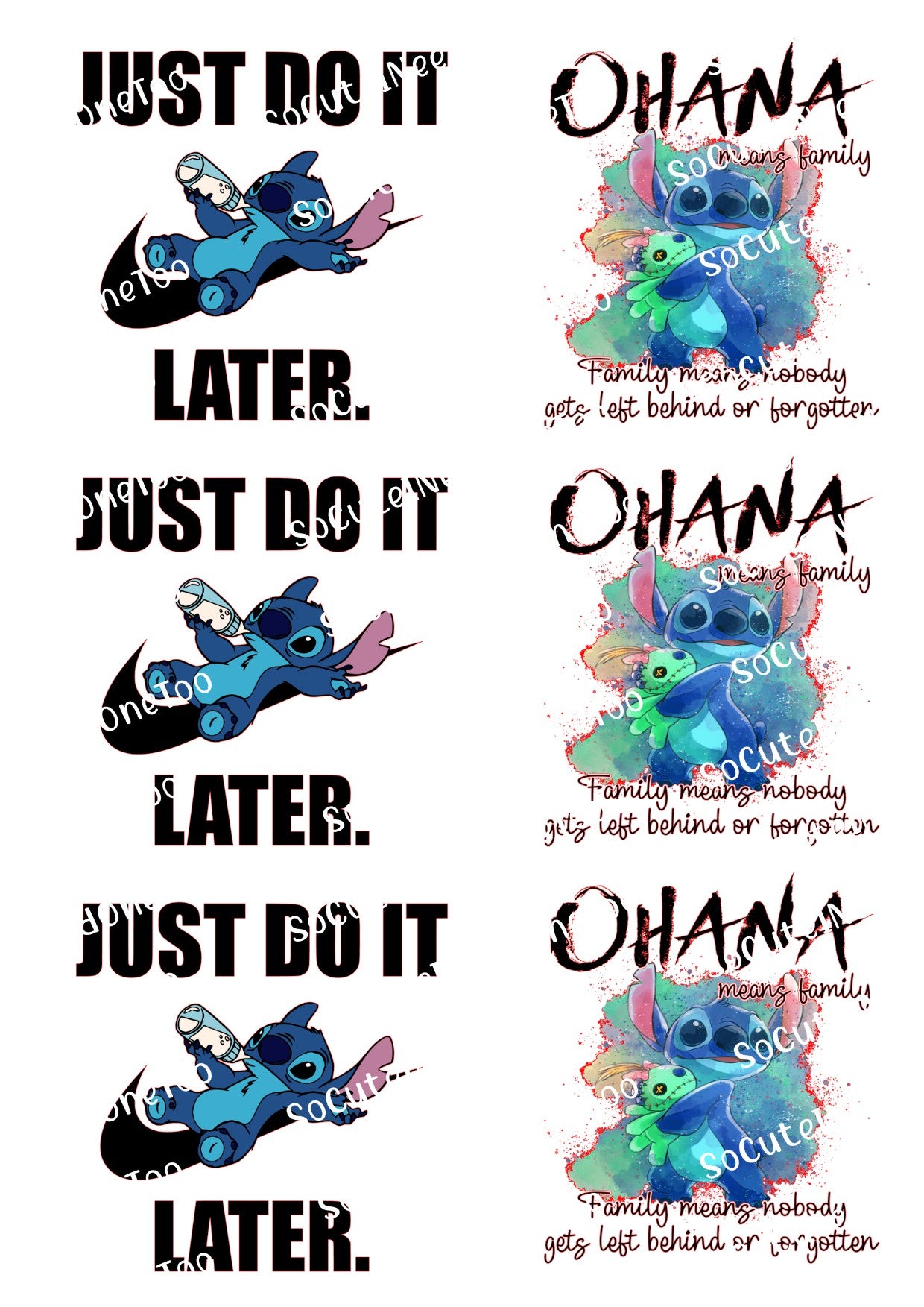 Lilo & Stitch Just Do It Waterslide Decals - Premium Disney Decals