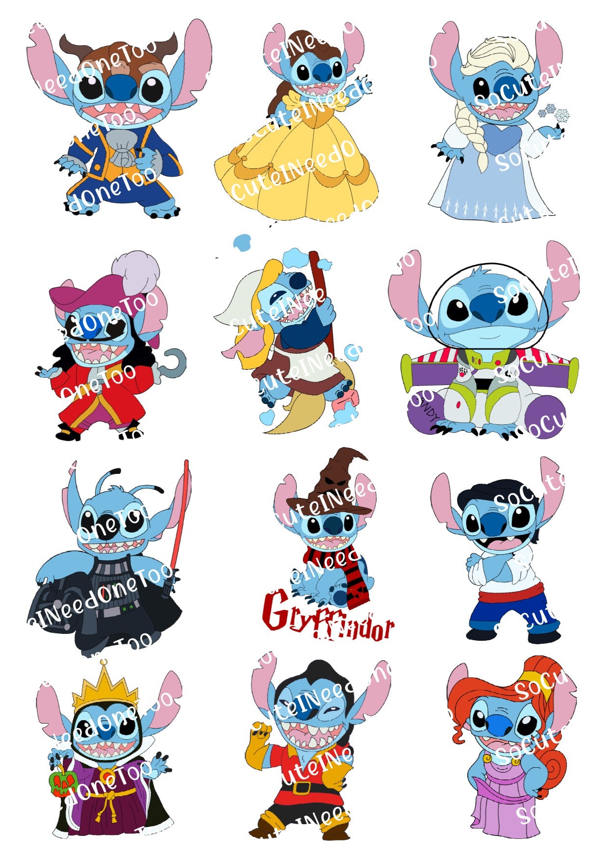 Lilo & Stitch Waterslide Decals - 15 Full Sheets for Fun Crafts and DIYs - SoCuteINeedOneToo
