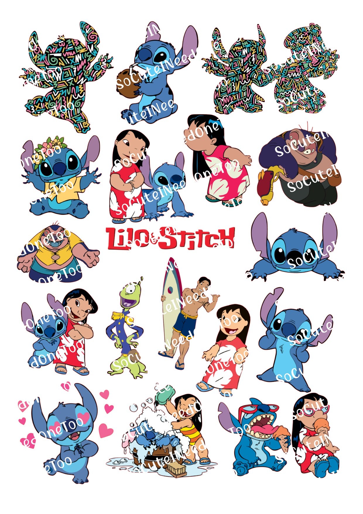 Calcomanías para tobogán acuático Lilo & Stitch n.° 5