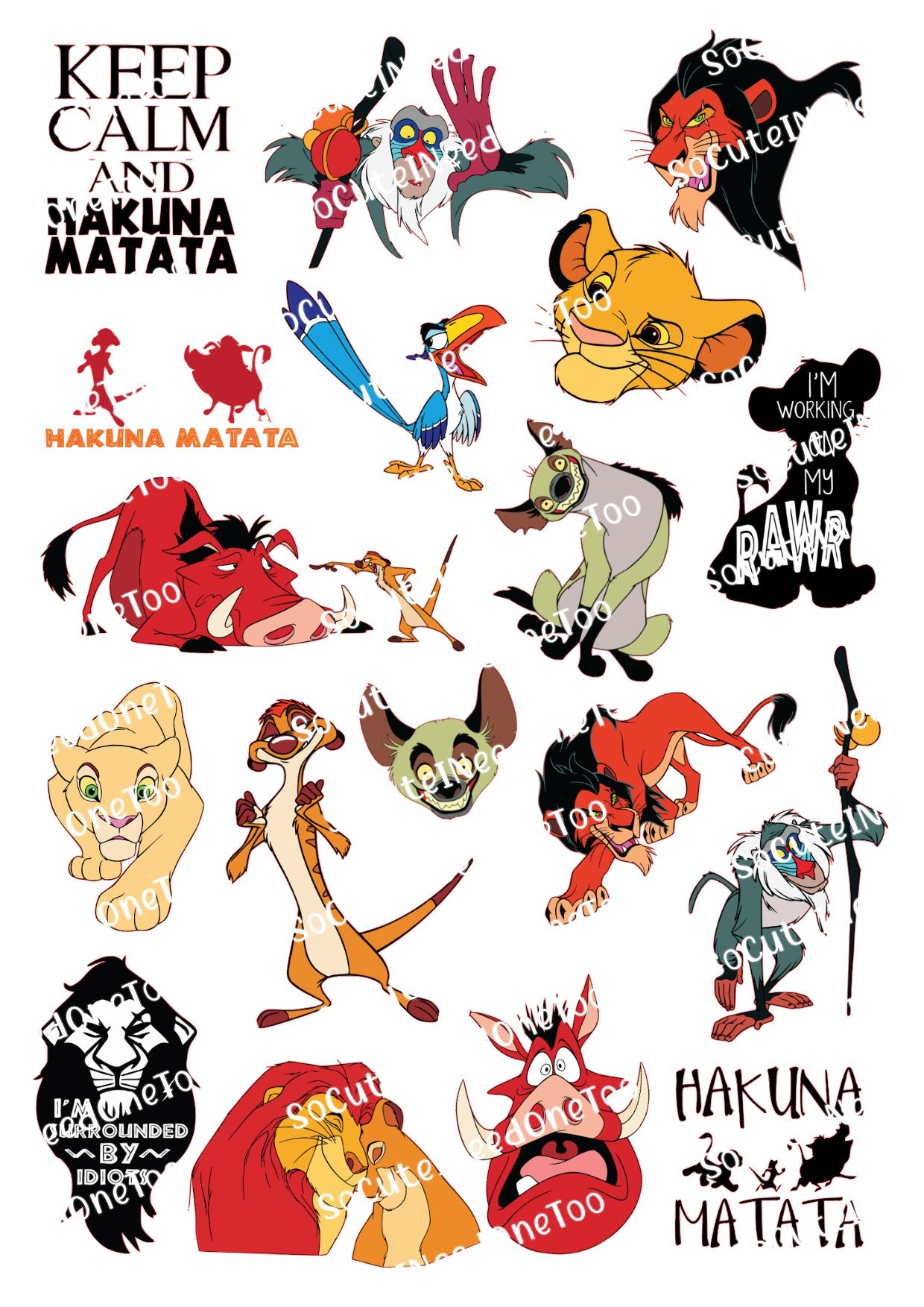 Lion King Waterslide Decals - Premium Clear Transfer