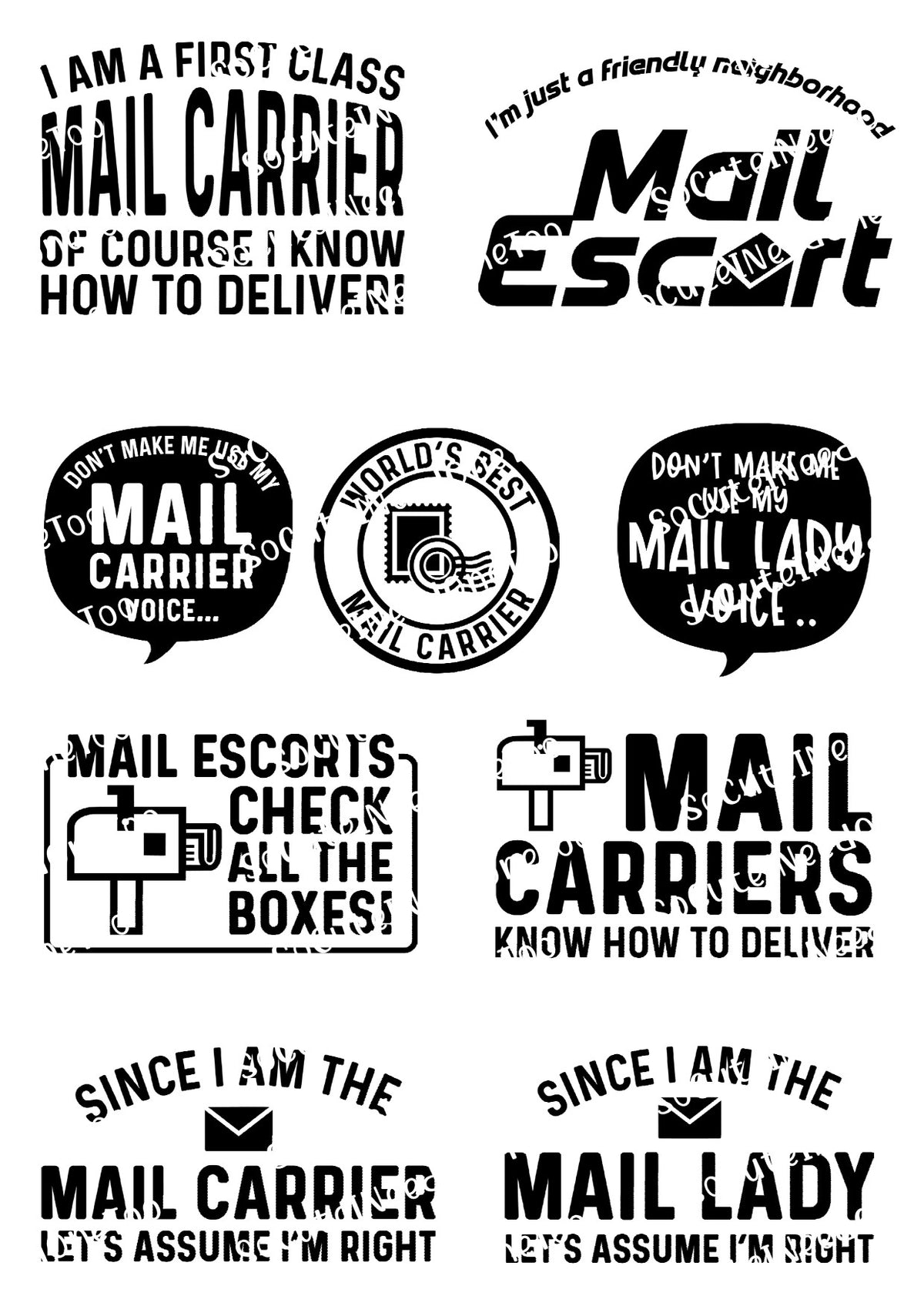 Mail Carrier Waterslide Decals – Postal Worker Designs for Tumblers