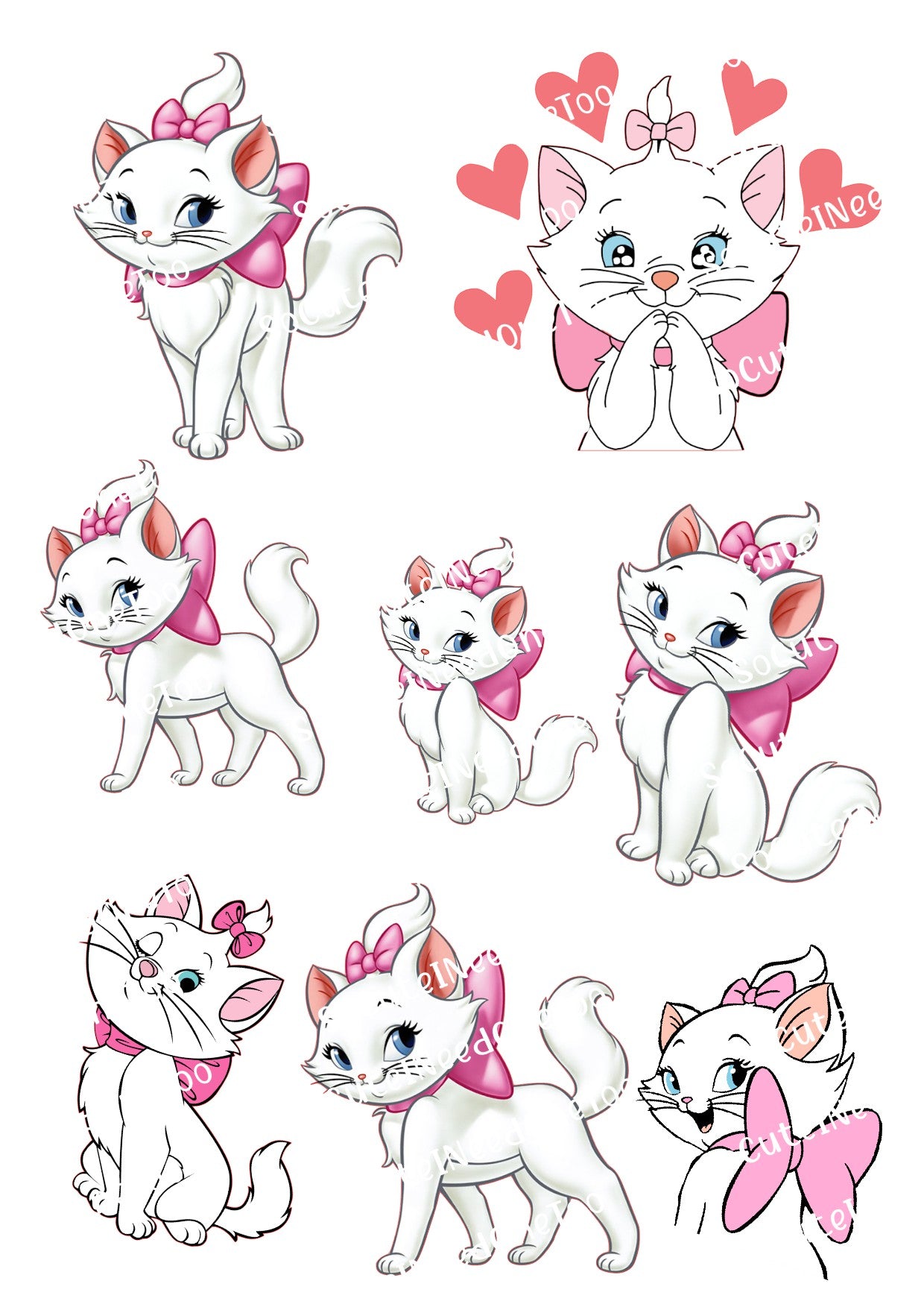 Marie from Aristocats - Premium Waterslide Decals