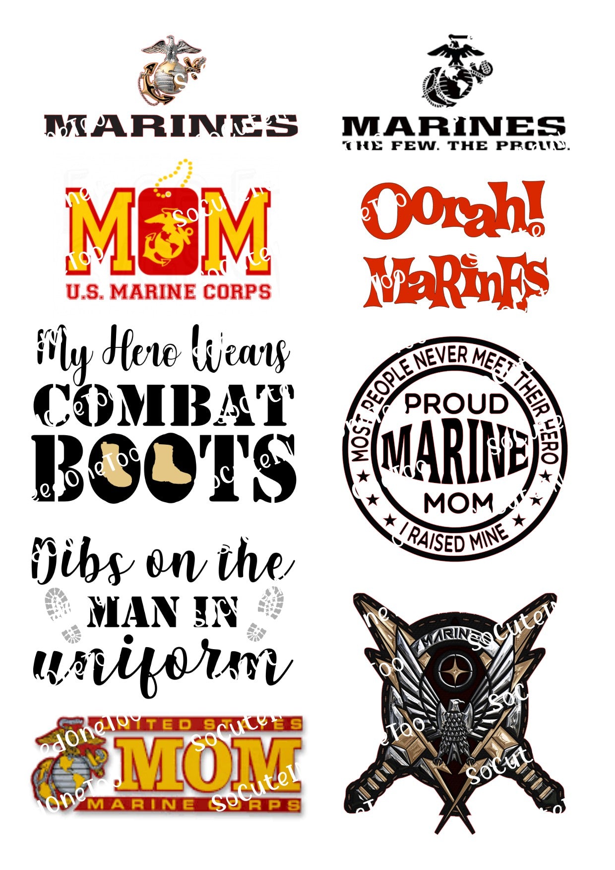 Marines #1 Waterslide Decals – US Marines Military Designs for Tumblers