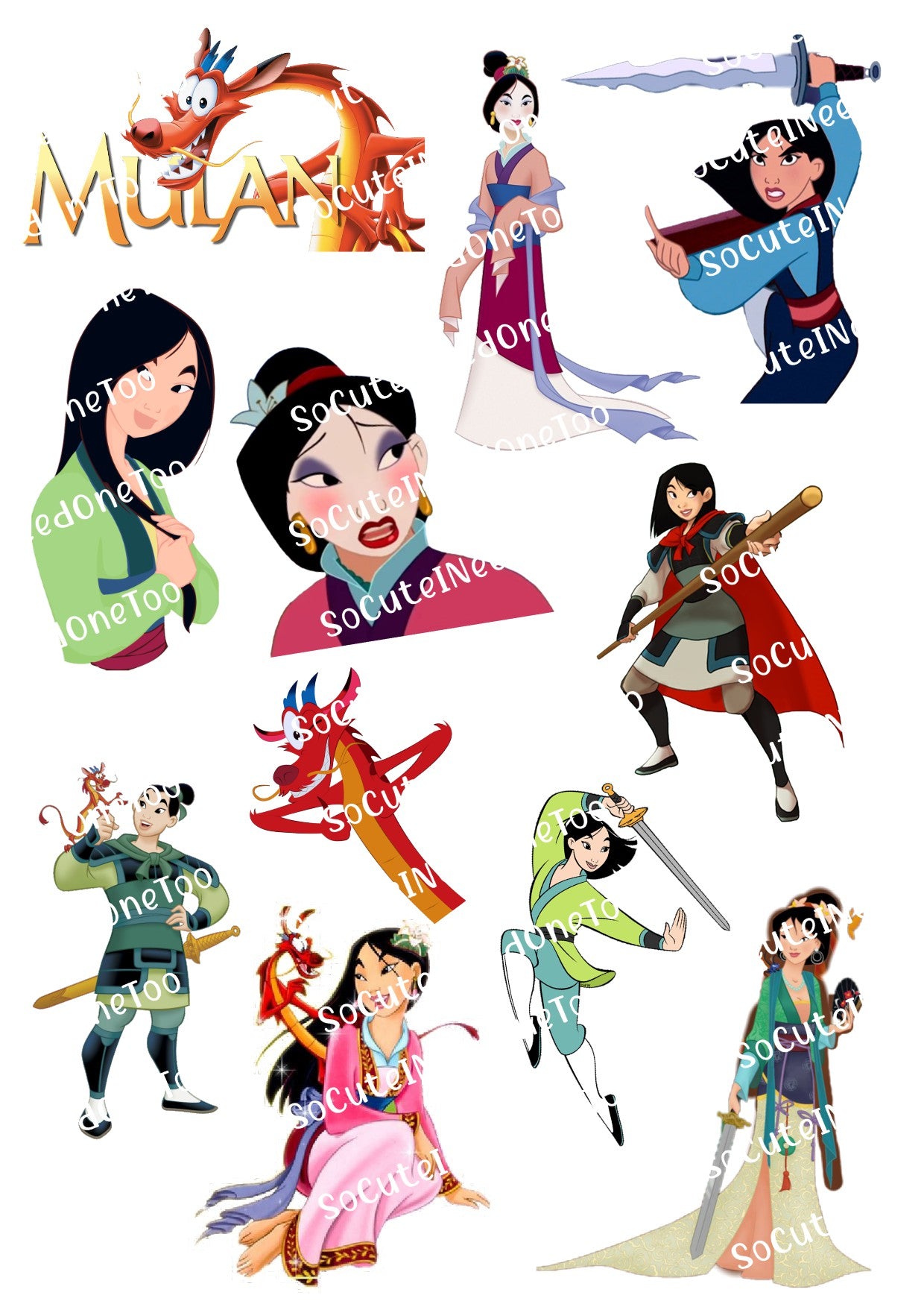 Calcomanías para toboganes de agua MULAN #3