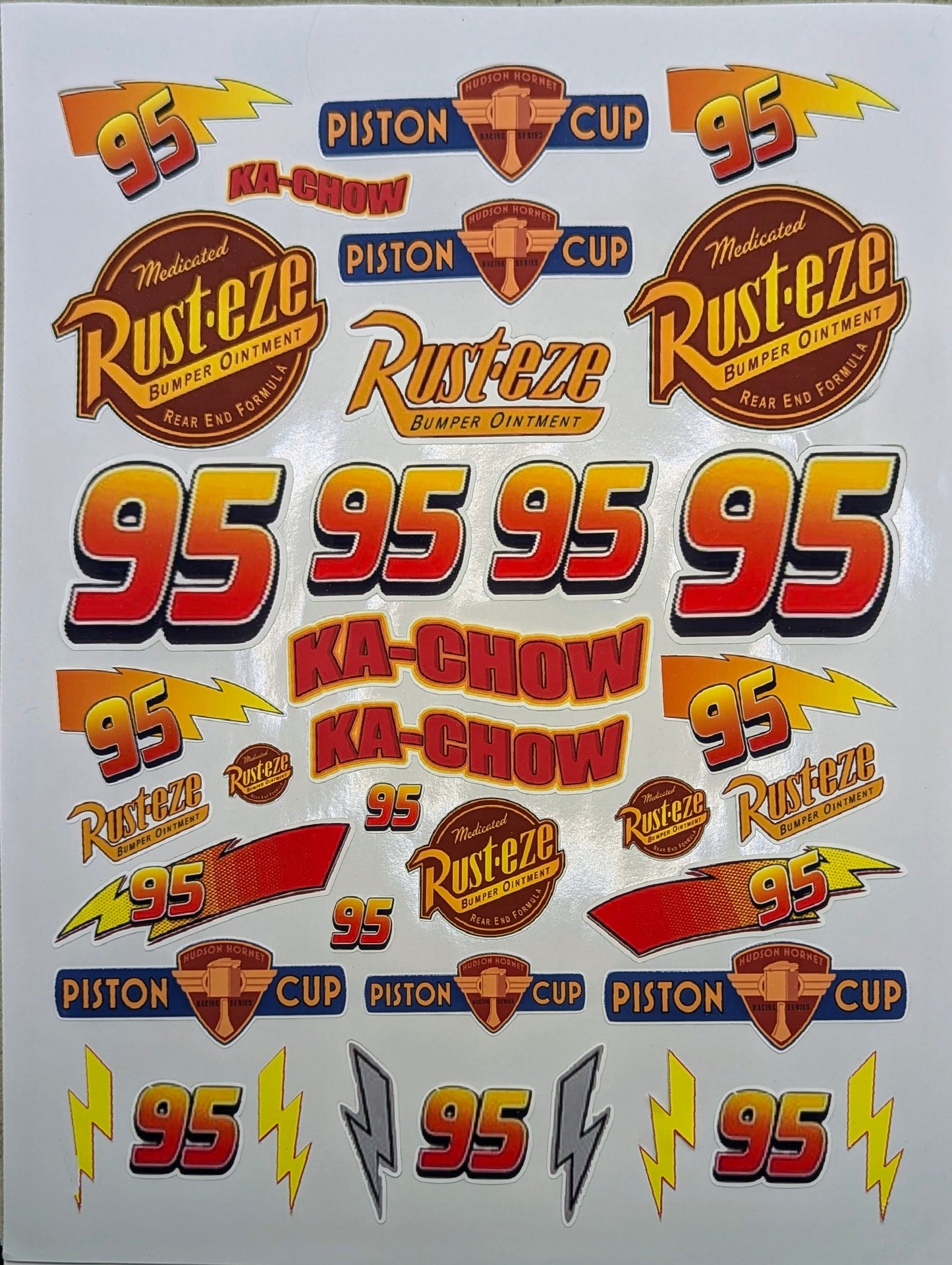Race Car Sticker Sheet | Kids Stickers | Lightning & Racing Theme