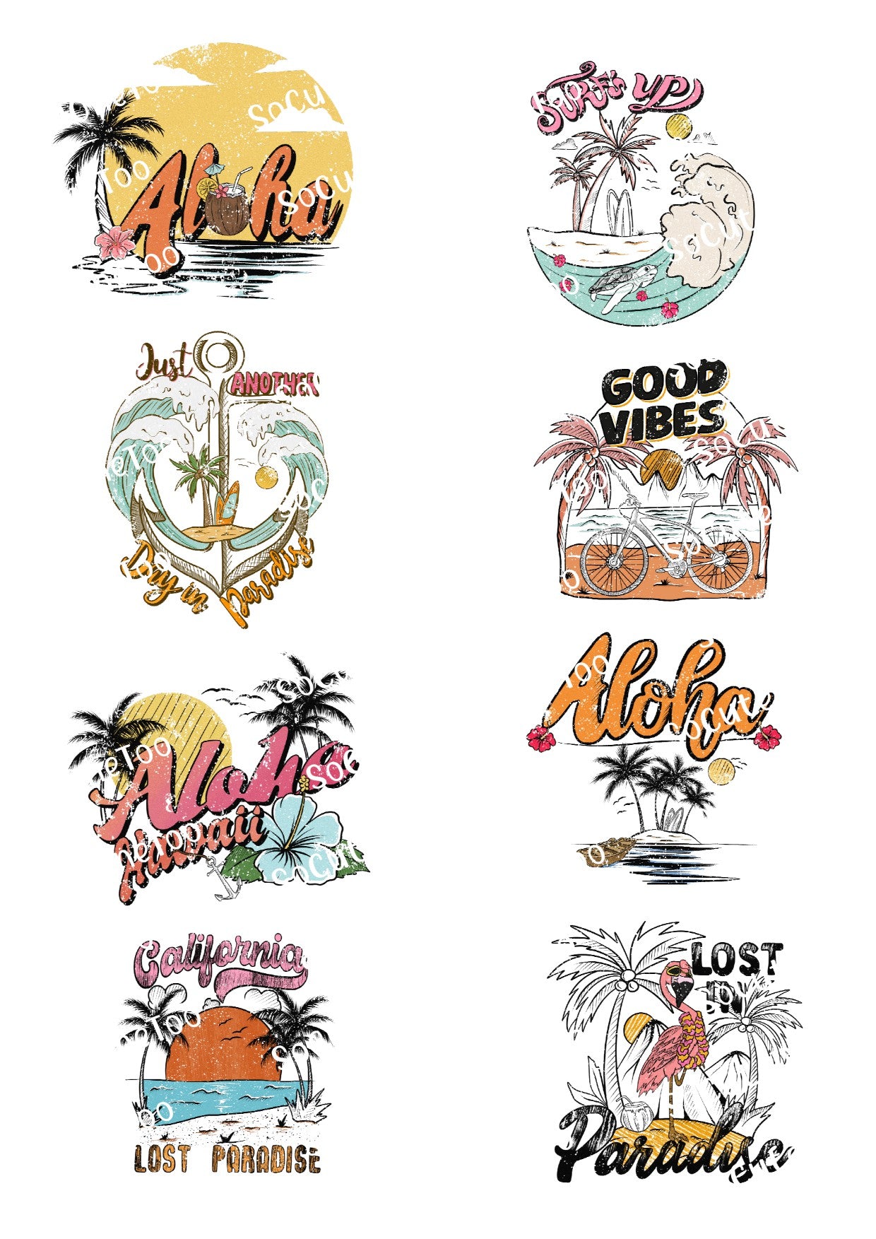 Summer Fun - Aloha Waterslide Decals for Crafts - SoCuteINeedOneToo