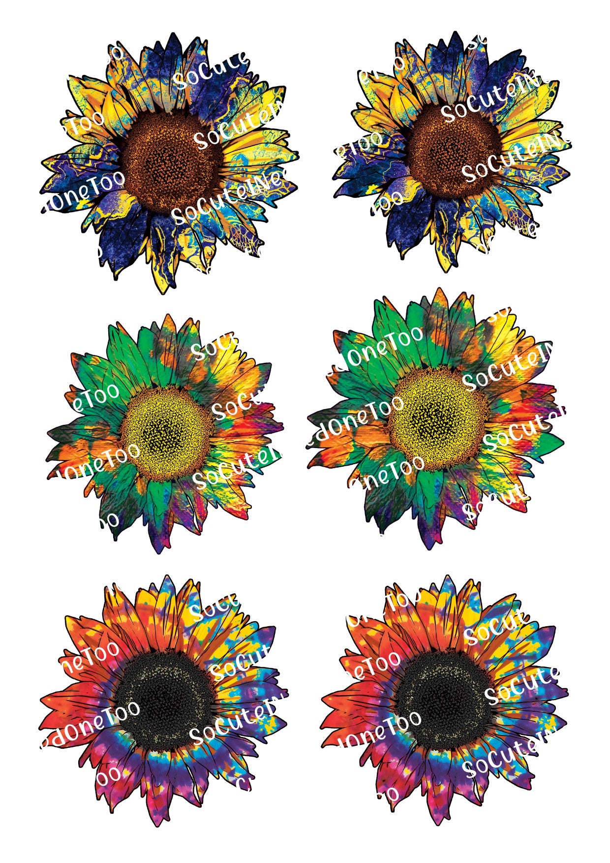 Sunflowers #4 Waterslide Decals - Vibrant Sunflower Designs for Tumblers
