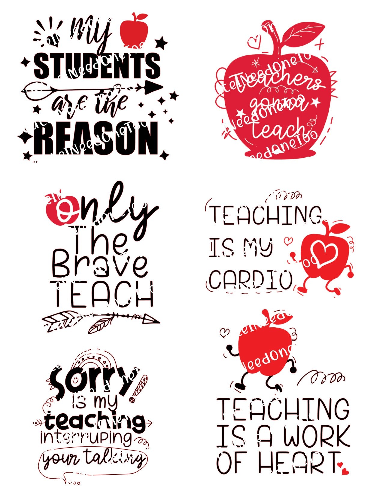 Teaching Waterslide Decals - Teacher Appreciation Designs for Tumblers
