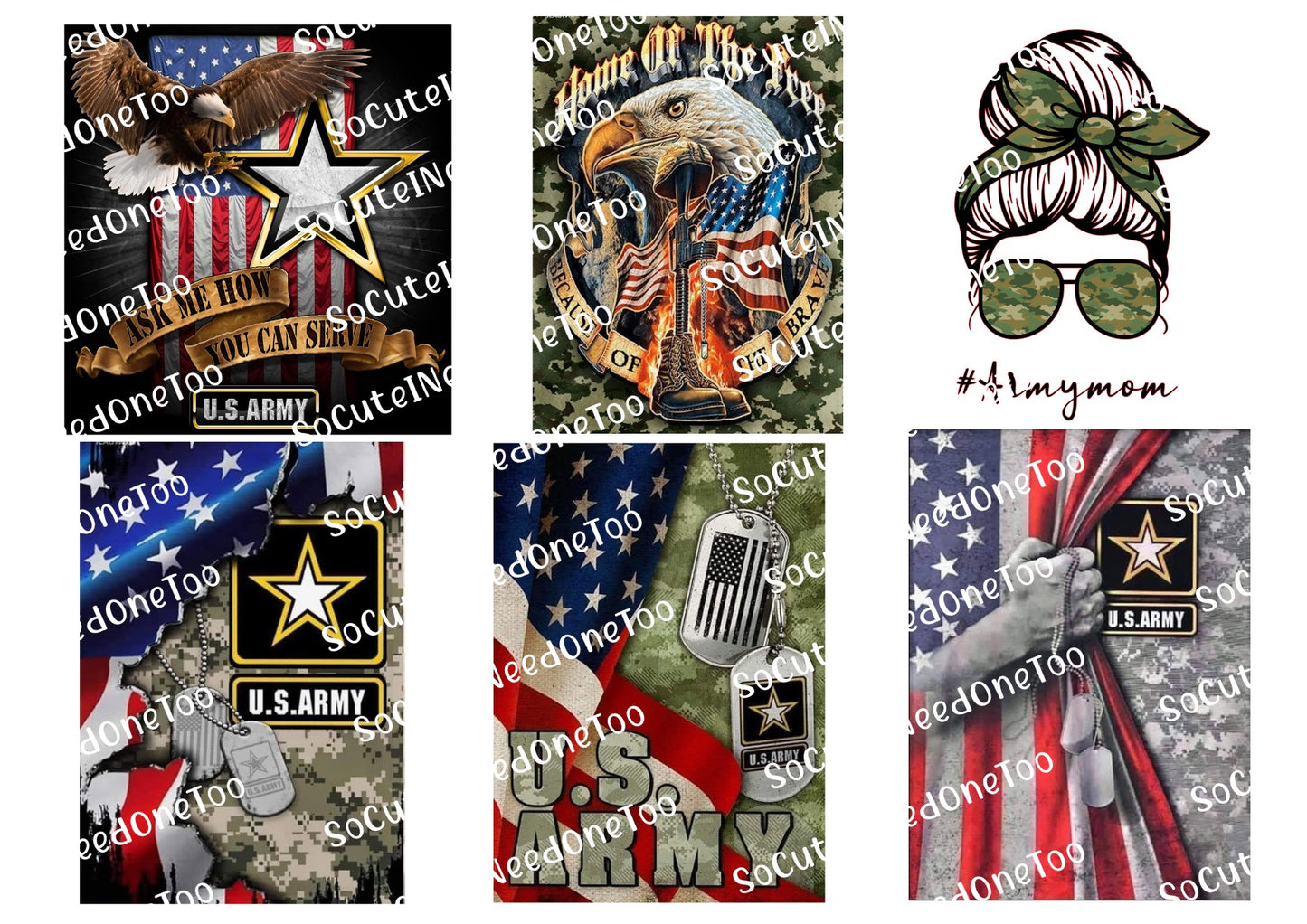 Ejército de EE. UU. en papel transparente/blanco para toboganes de agua, listo para usar