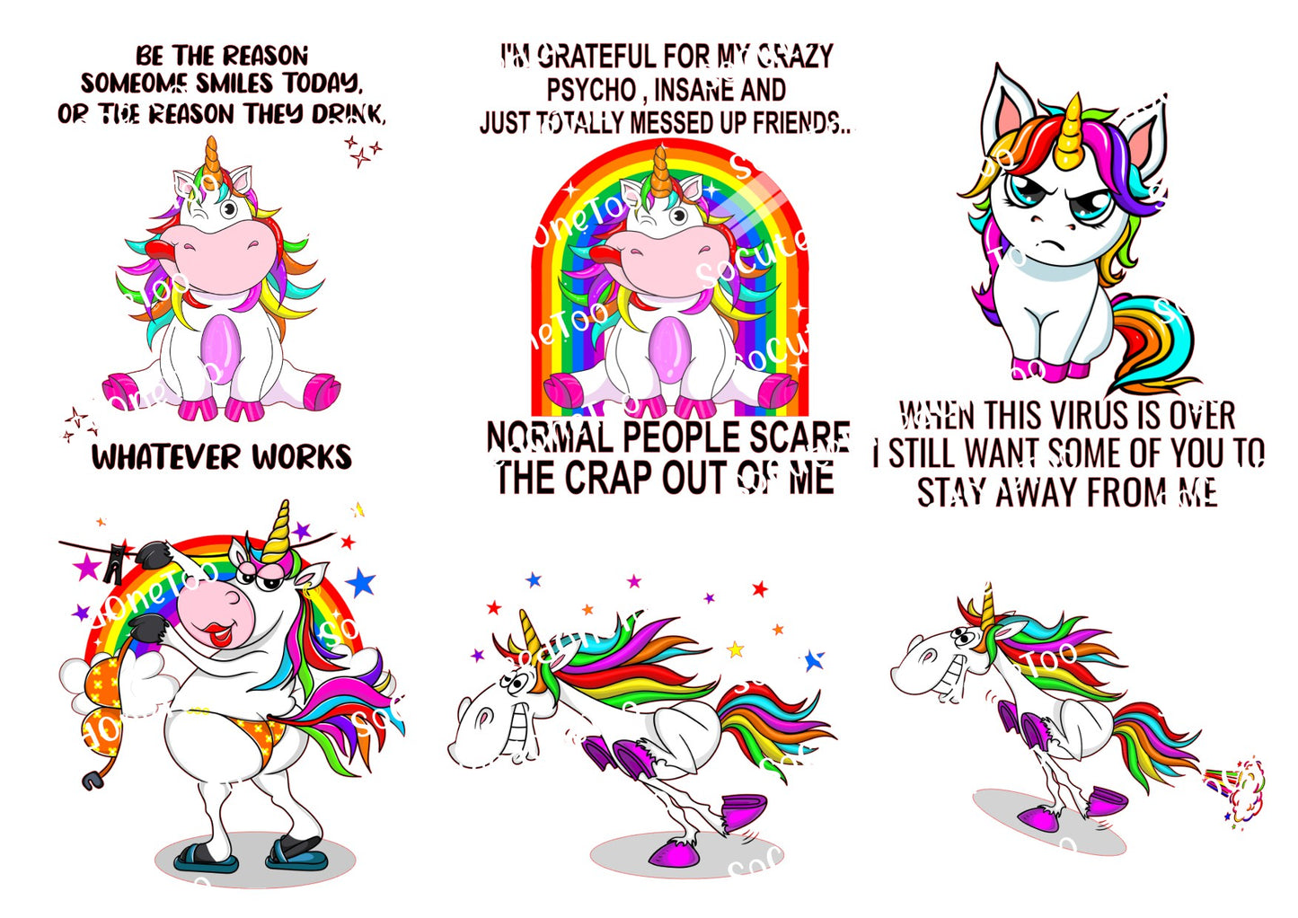 Unicornio - Sé la razón en papel transparente/blanco para toboganes de agua, listo para usar