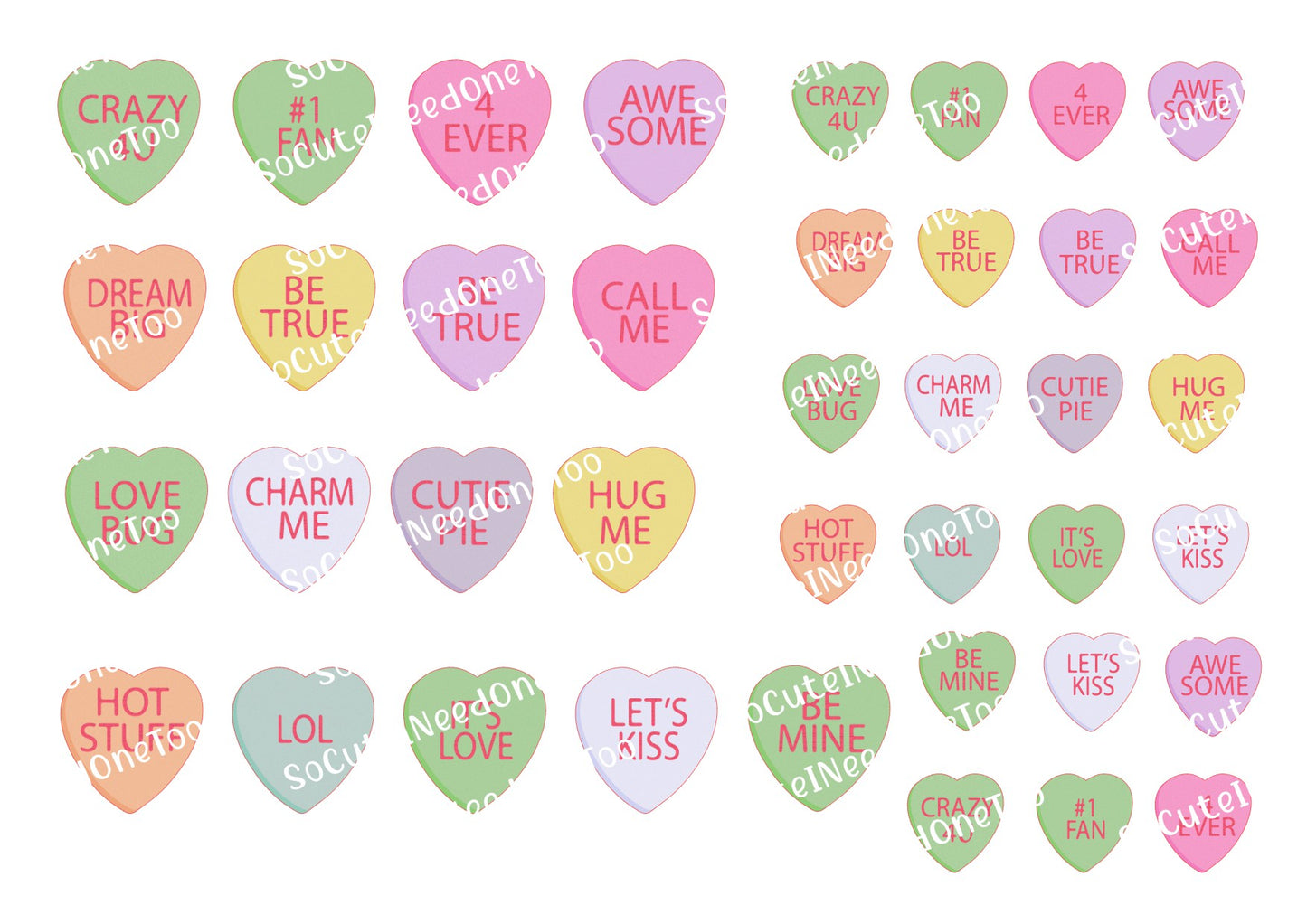 Valentine's Conversation Heart Decals - SoCuteINeedOneToo