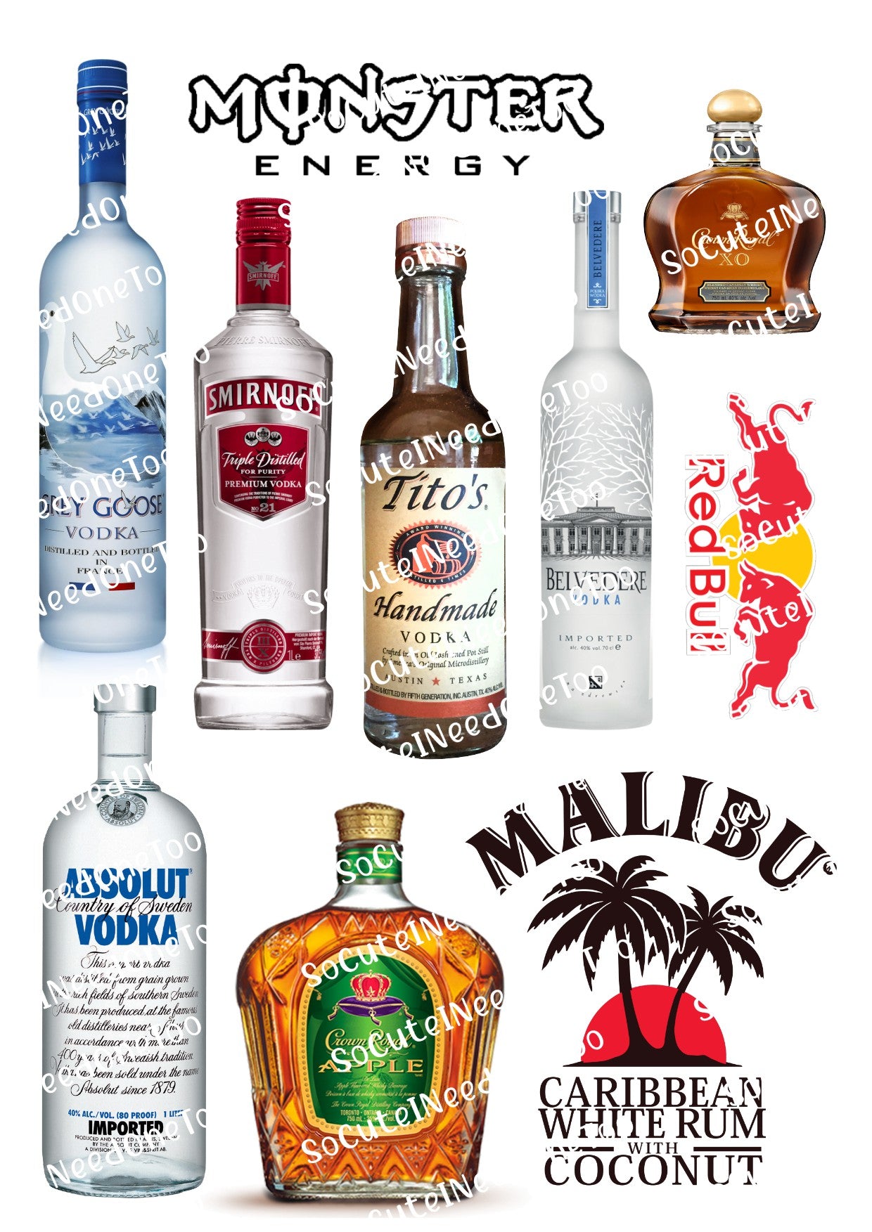 Calcomanías de tobogán acuático para botellas de vodka