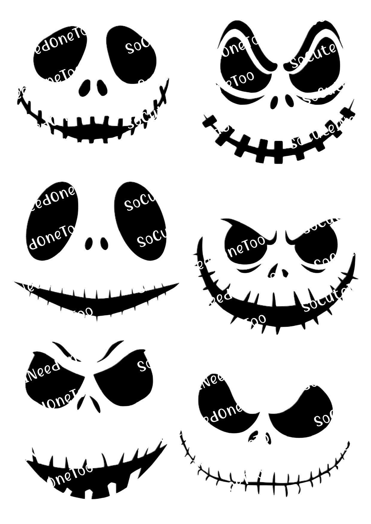 Jack - 6 Different Faces Decals - SoCuteINeedOneToo